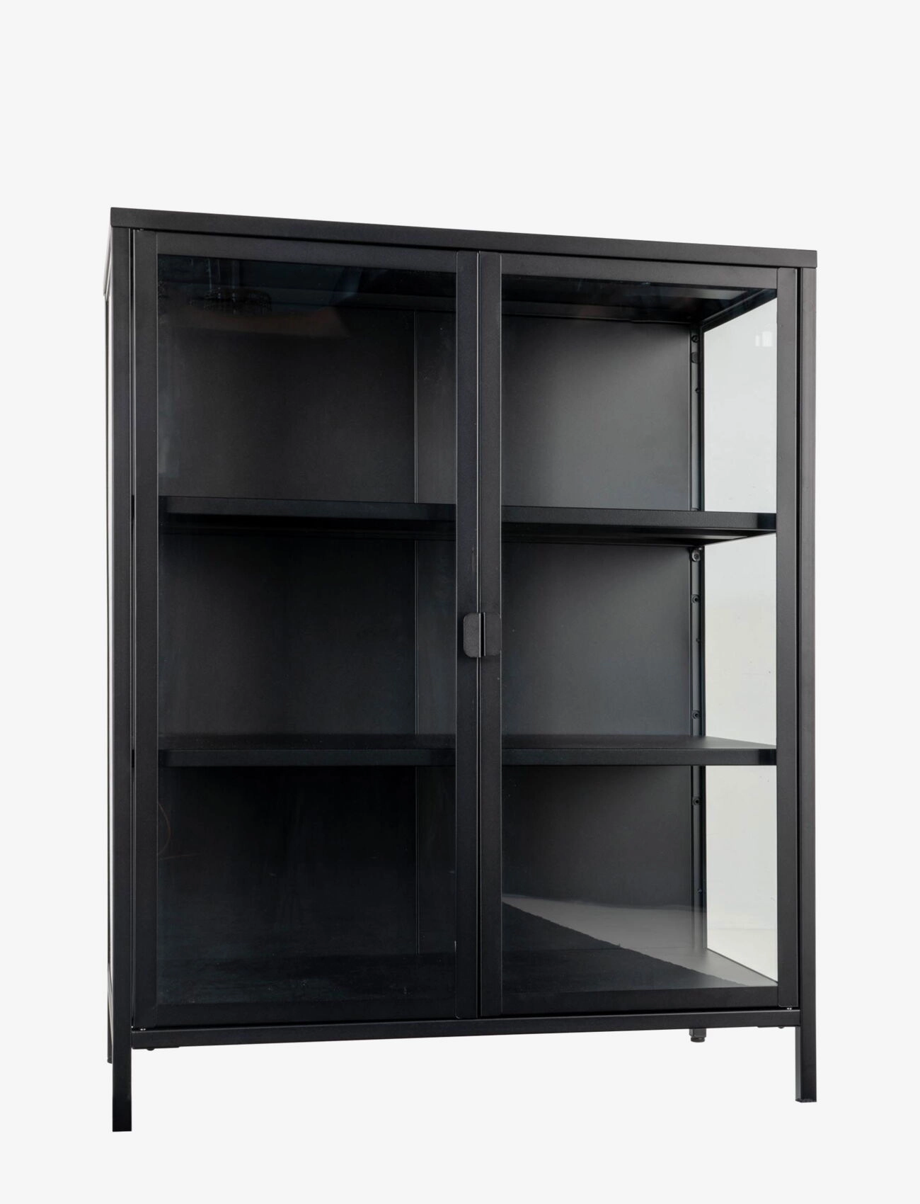 House Nordic - Rita - Display cabinet, 2 glass doors, steel, black 80x40x101 cm - skåp - black - 2