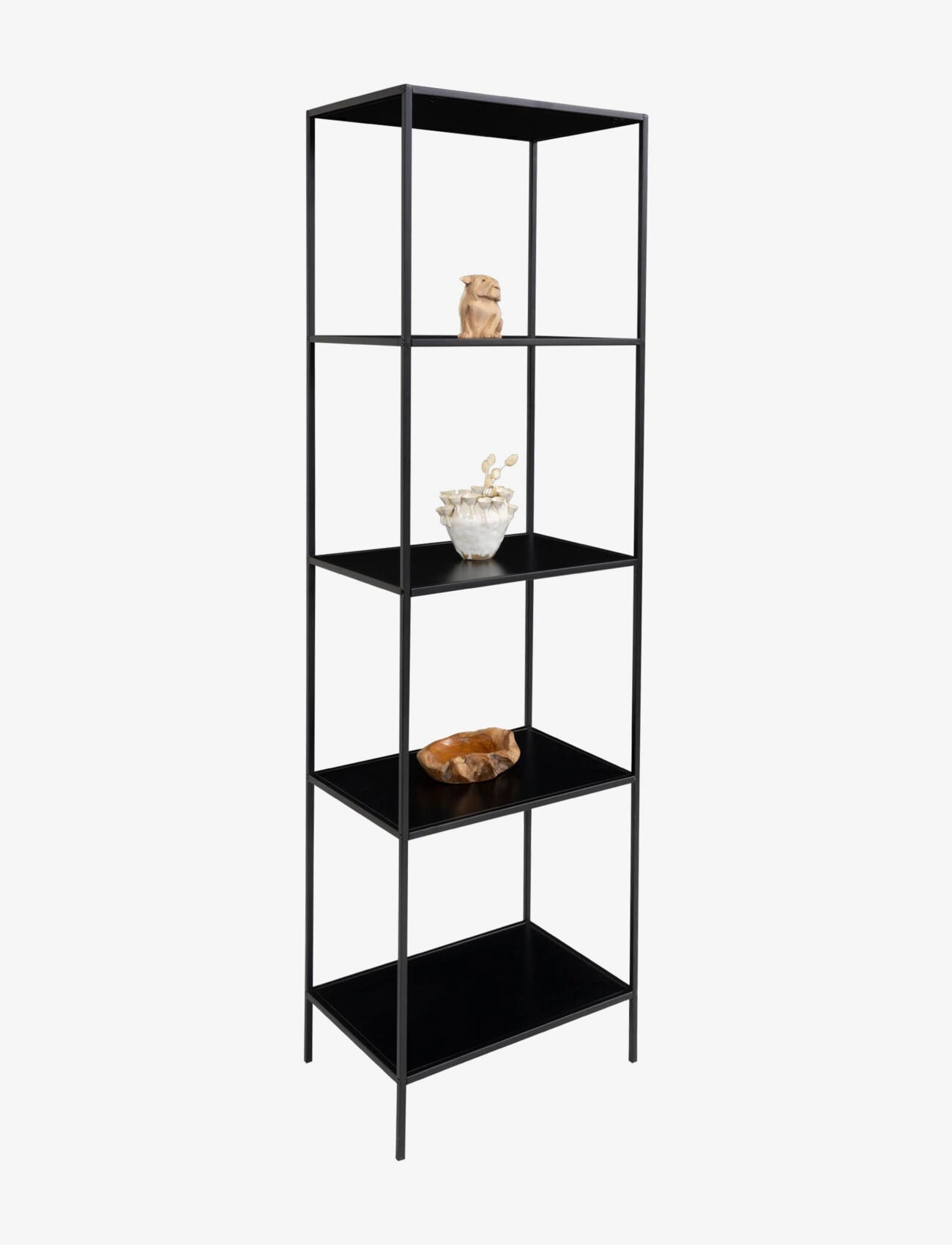 House Nordic Rasa Shelf, 5 Shelves, Black, Black Frame 51X36X170 Cm, Hylde, Sort, Str: ONE SIZE