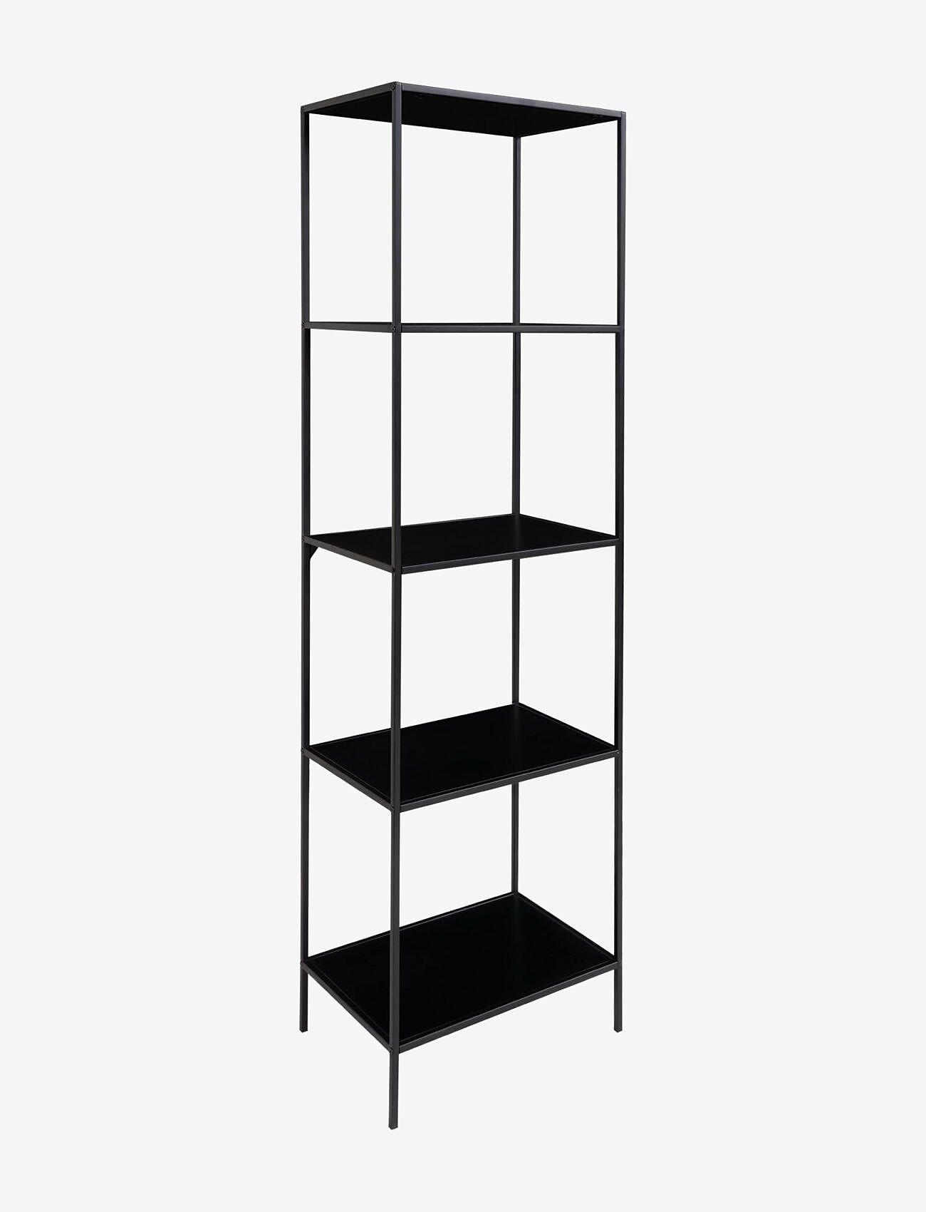 House Nordic - Rasa - Shelf, 5 shelves, black, black frame 51x36x170 cm - regale und verwahrung - black - 2
