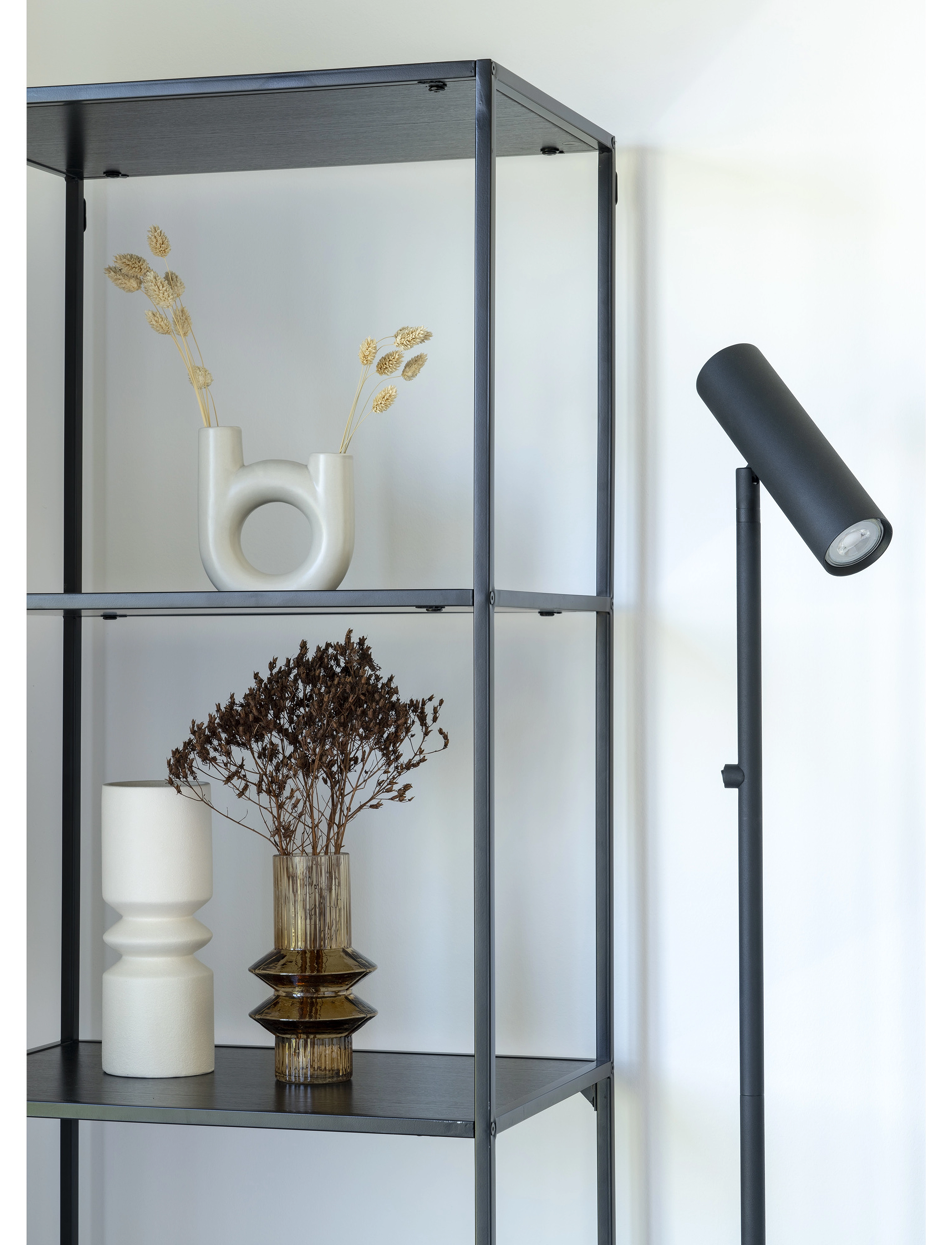 House Nordic - Rasa - Shelf, 5 shelves, black, black frame 51x36x170 cm - opbevaring til badeværelse - black - 5