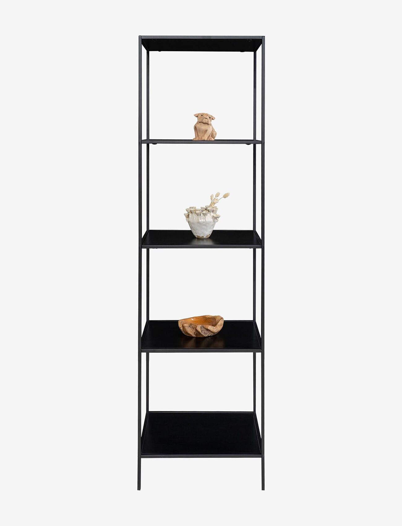 House Nordic - Rasa - Shelf, 5 shelves, black, black frame 51x36x170 cm - regale und verwahrung - black - 3