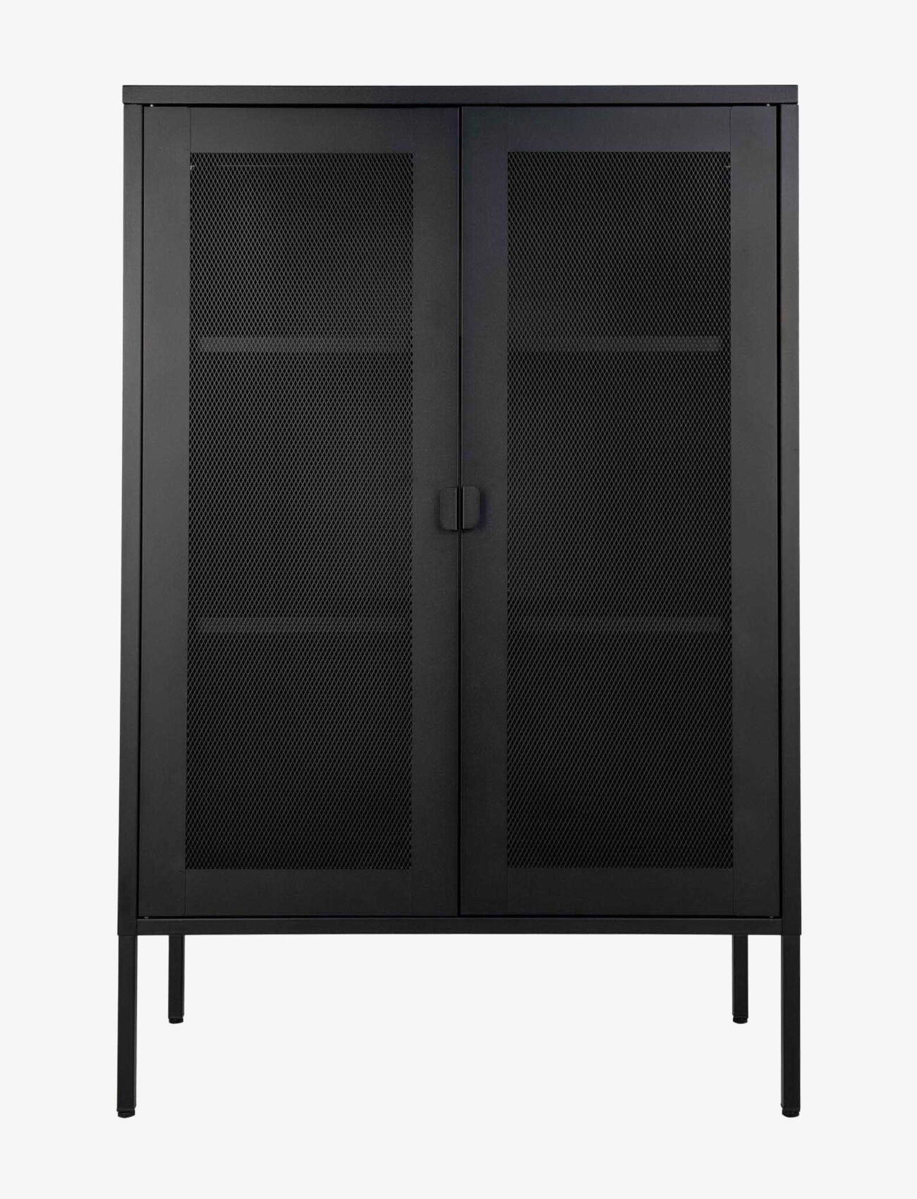 House Nordic Fia Display Cabinet, Black Metal, 2 Mesh Doors 80X40X120 Cm, Cabinet, Sort, Str: 120X80X40CM