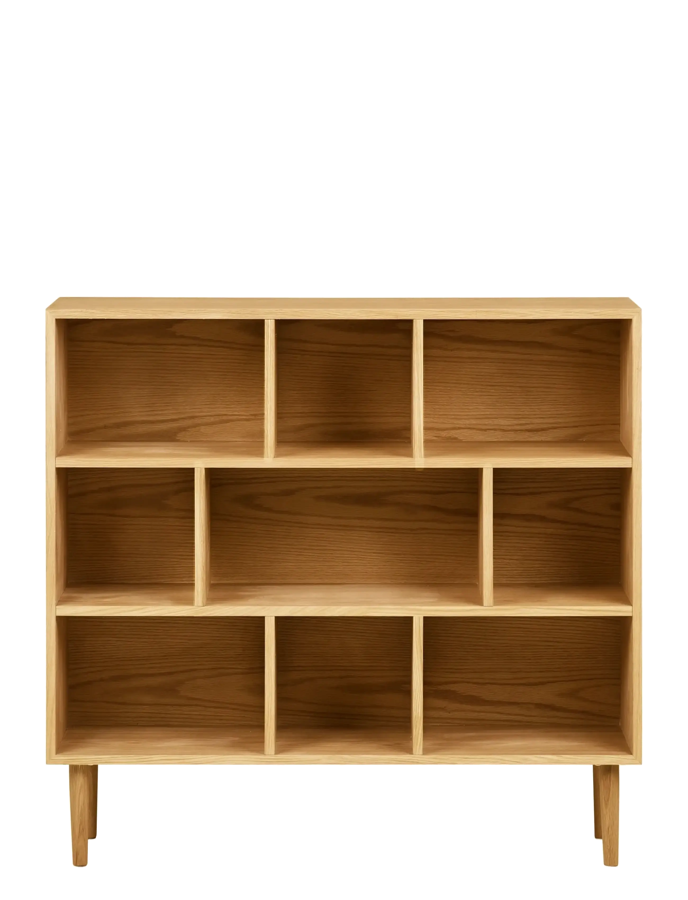 House Nordic Helle - Book cabinet, oak/oak veneer, natural, 30x112x104,5 cm - Skåp - NATURAL / natural