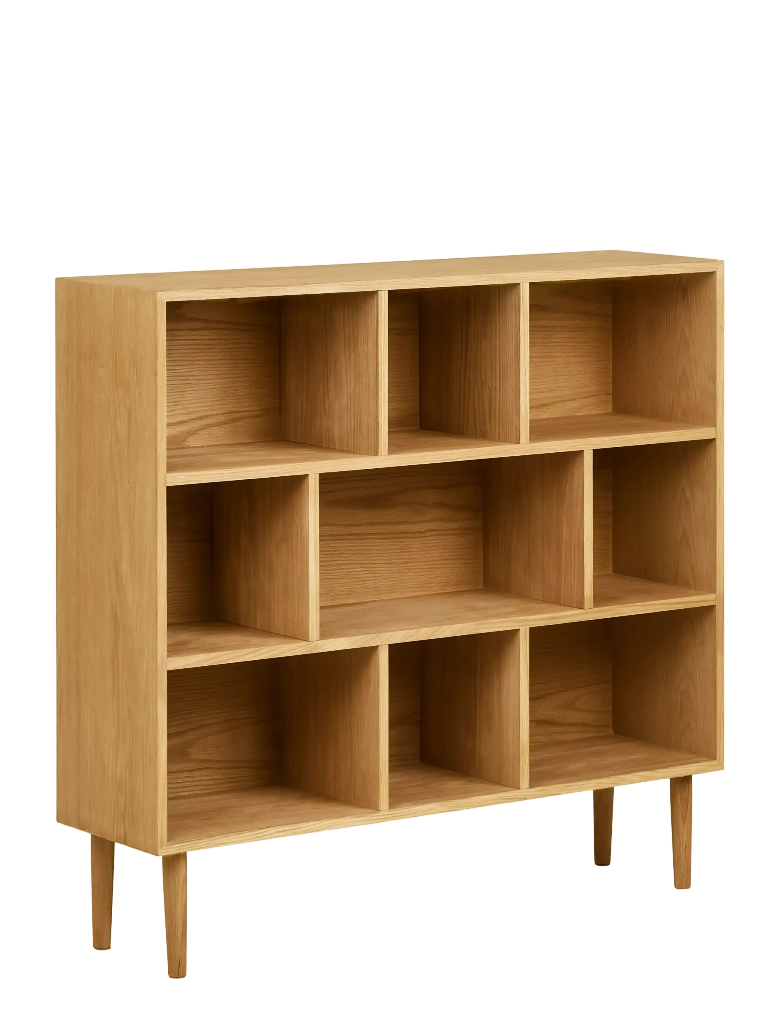 House Nordic - Helle - Book cabinet, oak/oak veneer, natural, 30x112x104,5 cm - skabe - natural - 2