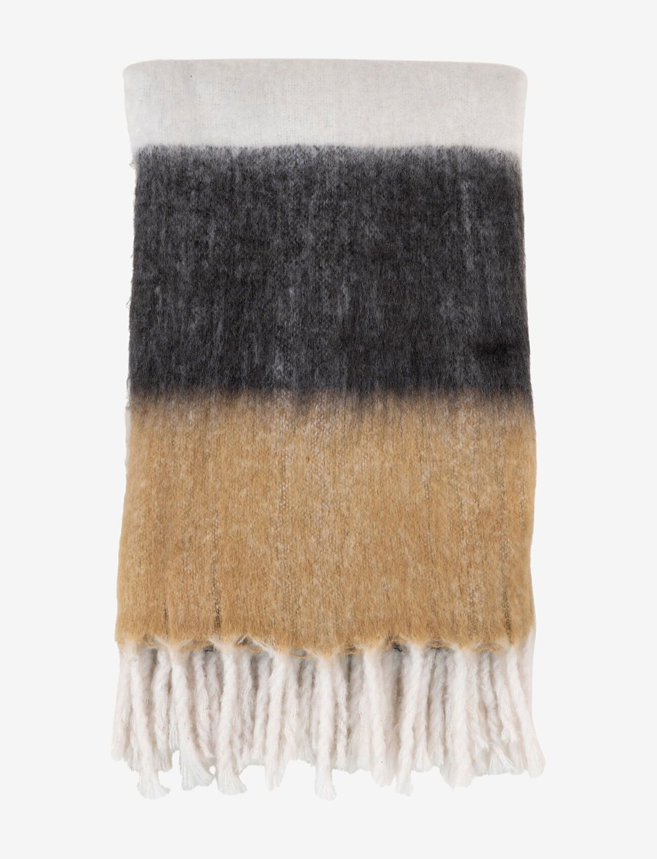 House Nordic - Aina - Blanket - Plaid, black/white/brown 170x130 cm - pleedid - black / white / brown - 0