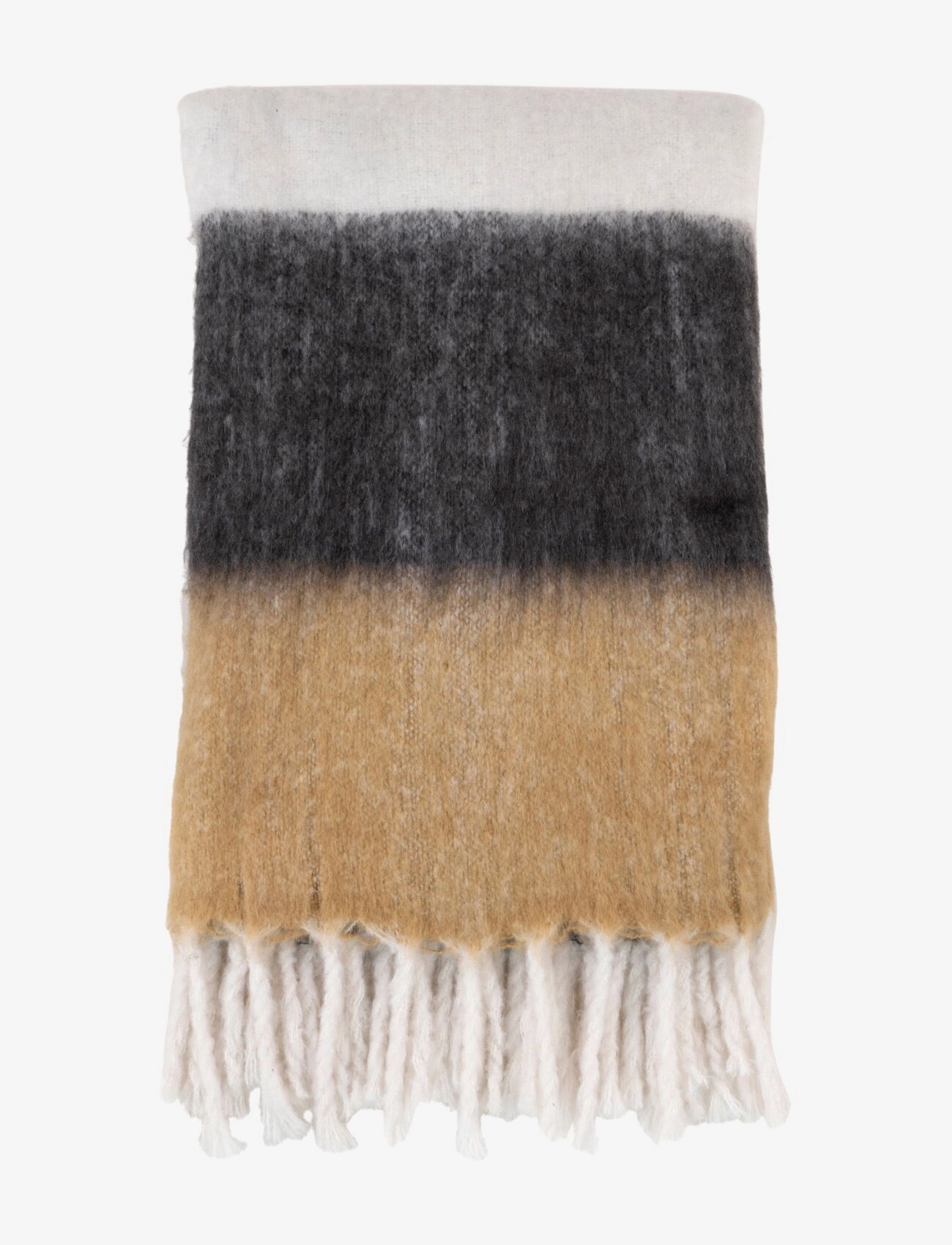 House Nordic Aina - Blanket - Plaid, black/white/brown 170x130 cm - Plaider - BLACK / WHITE / BROWN / multi
