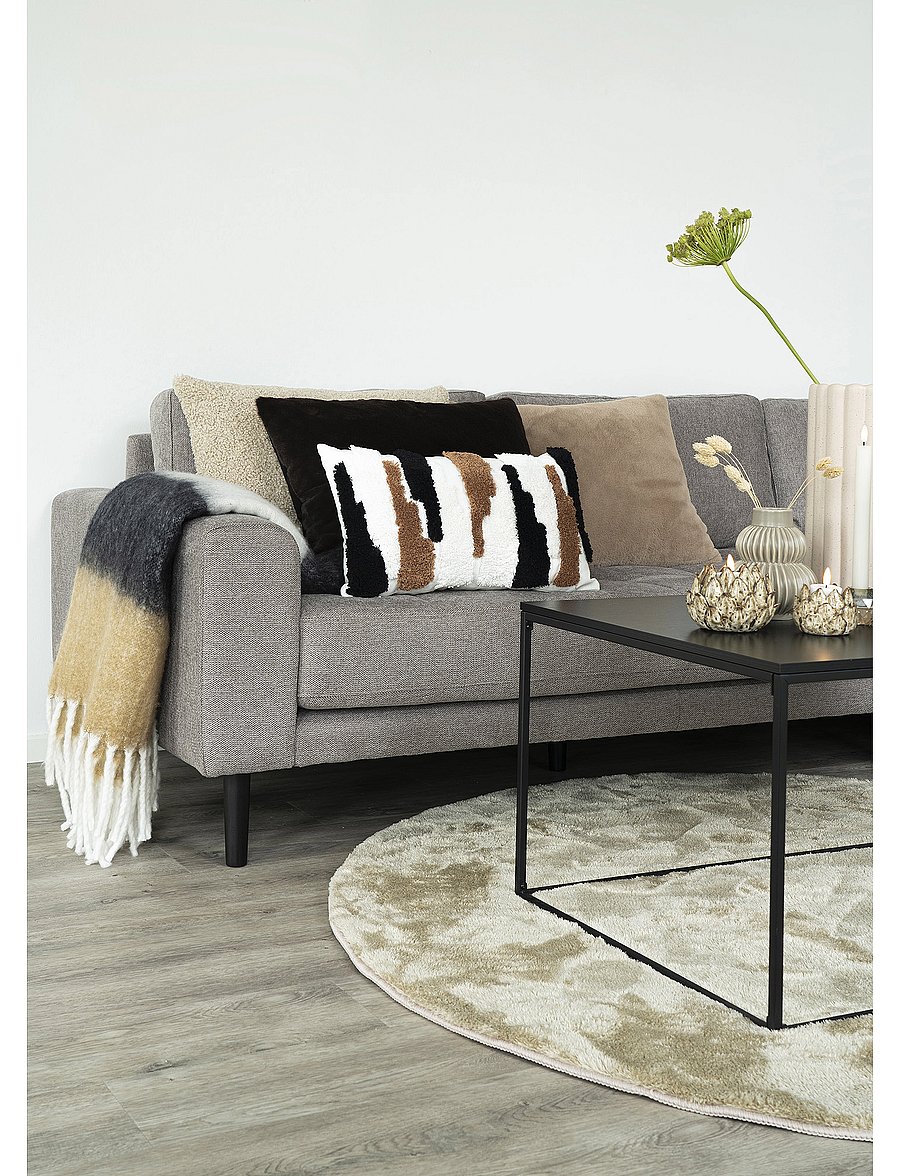 House Nordic - Aina - Blanket - Plaid, black/white/brown 170x130 cm - decken - black / white / brown - 2