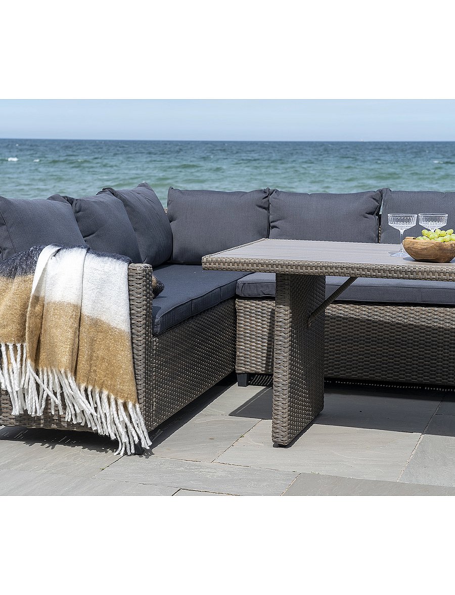 House Nordic - Aina - Blanket - Plaid, black/white/brown 170x130 cm - decken - black / white / brown - 3