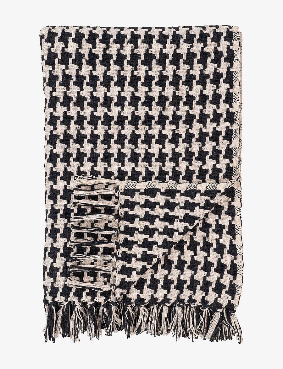 House Nordic - Hilla - Plaid, black/beige, 130x180 cm - couvertures - black / beige - 1
