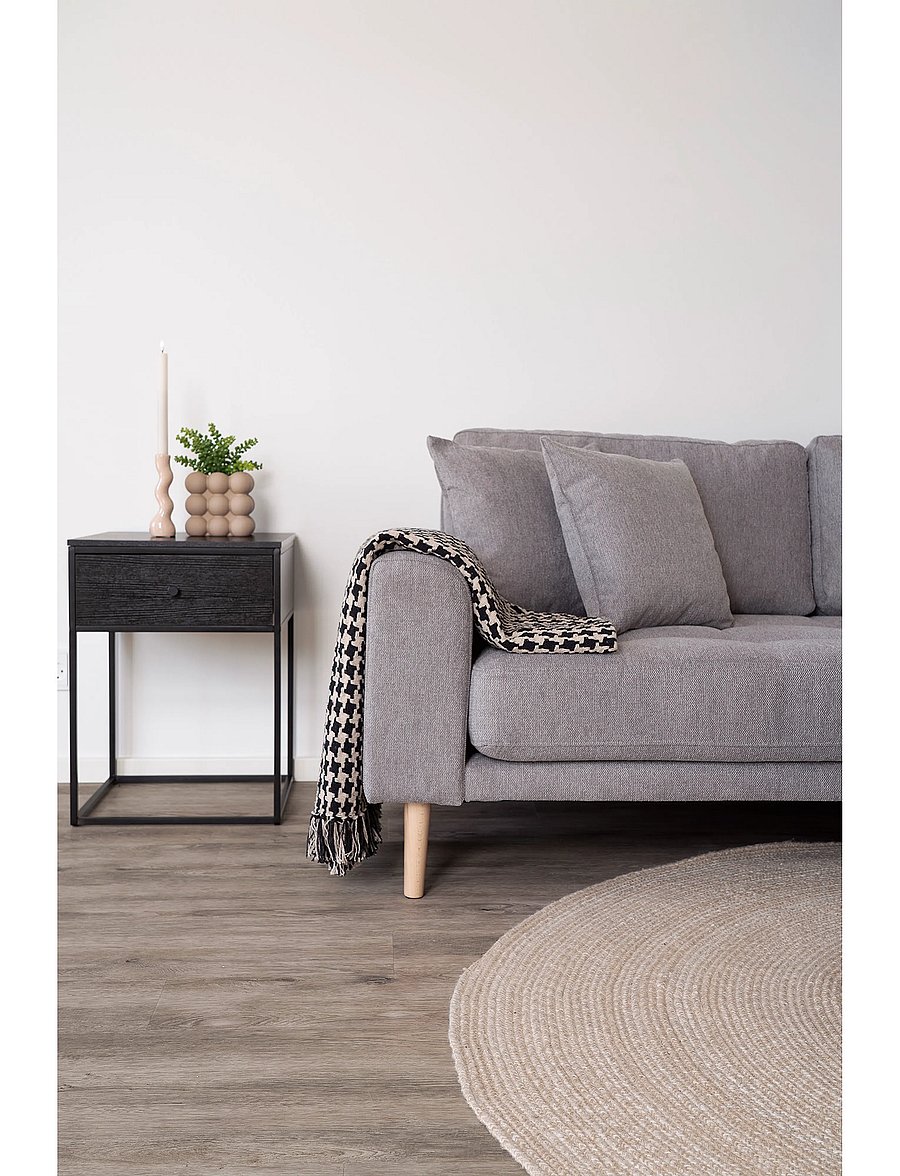 House Nordic - Hilla - Plaid, black/beige, 130x180 cm - couvertures - black / beige - 3