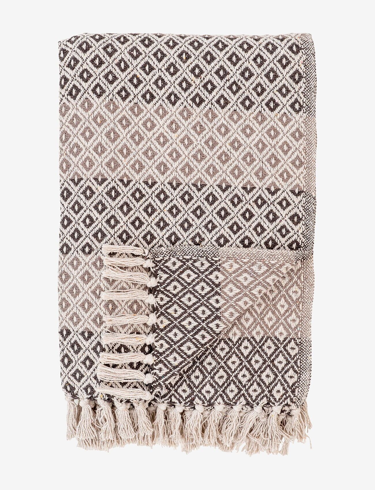 House Nordic - Hilla - Plaid, brown/beige/white, 130x180 cm - decken - brown / beige / white - 1