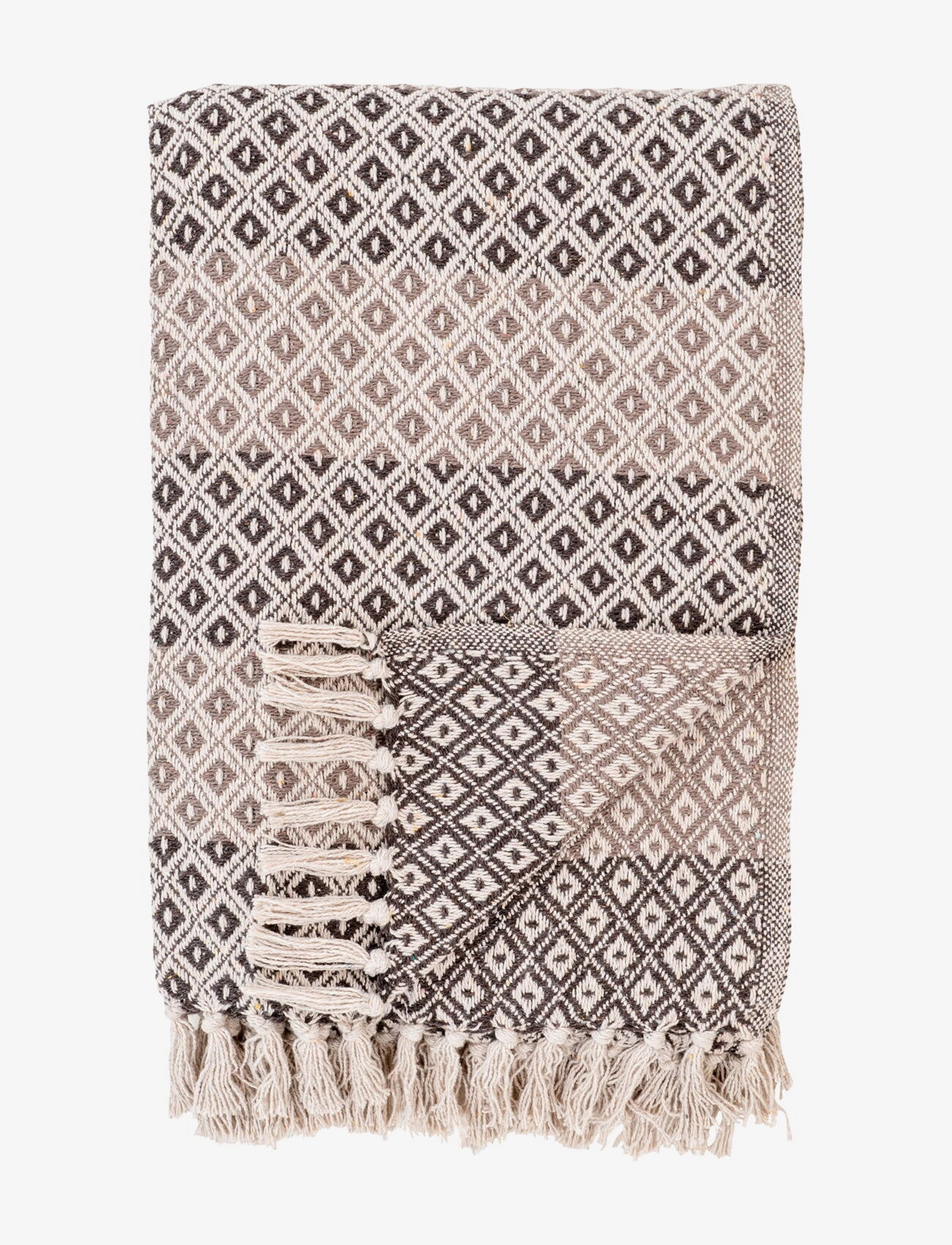 House Nordic Hilla - Plaid, brown/beige/white, 130x180 cm - Plaider - BROWN / BEIGE / WHITE / multi