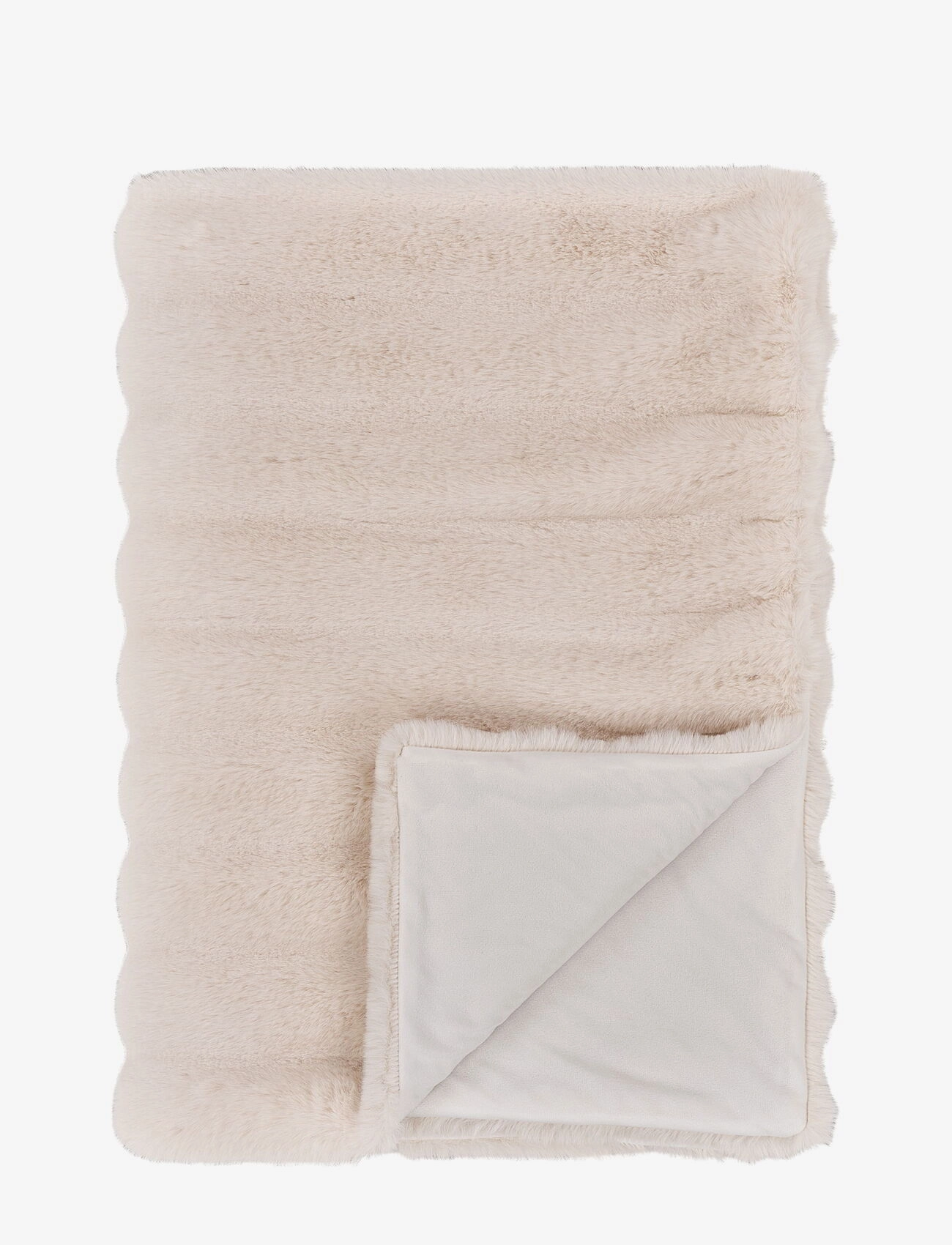 House Nordic Elin - Blanket - Plaid, artificial fur, white 130x180 cm - Blankets & Throws - WHITE / cream