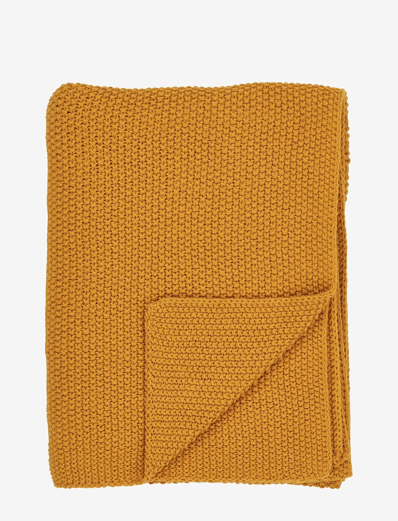 House Nordic - Nia - Blanket - Plaid, cotton, ochre 130x170 cm - köp efter pris - ocher - 0