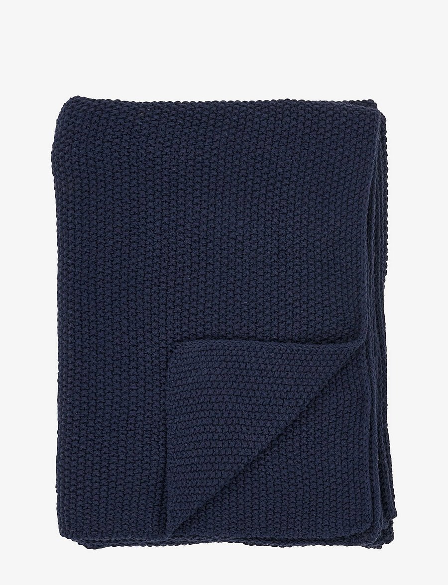 House Nordic - Sira - Blanket - Plaid, cotton, dark blue 130x170 cm - decken - dark blue - 1