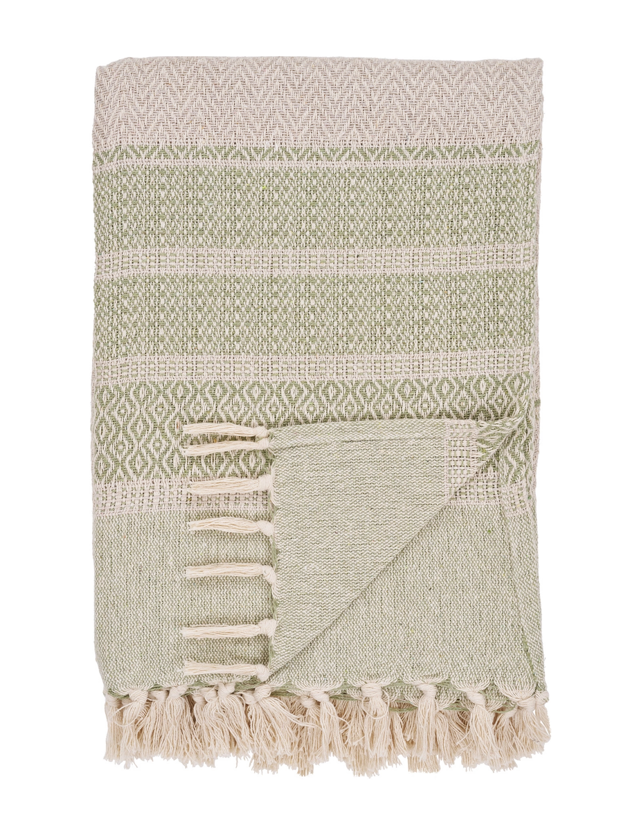 House Nordic Yva Plaid, Green, 130X180 Cm, Tæppe og plaid, Grøn, Str: 130X180CM