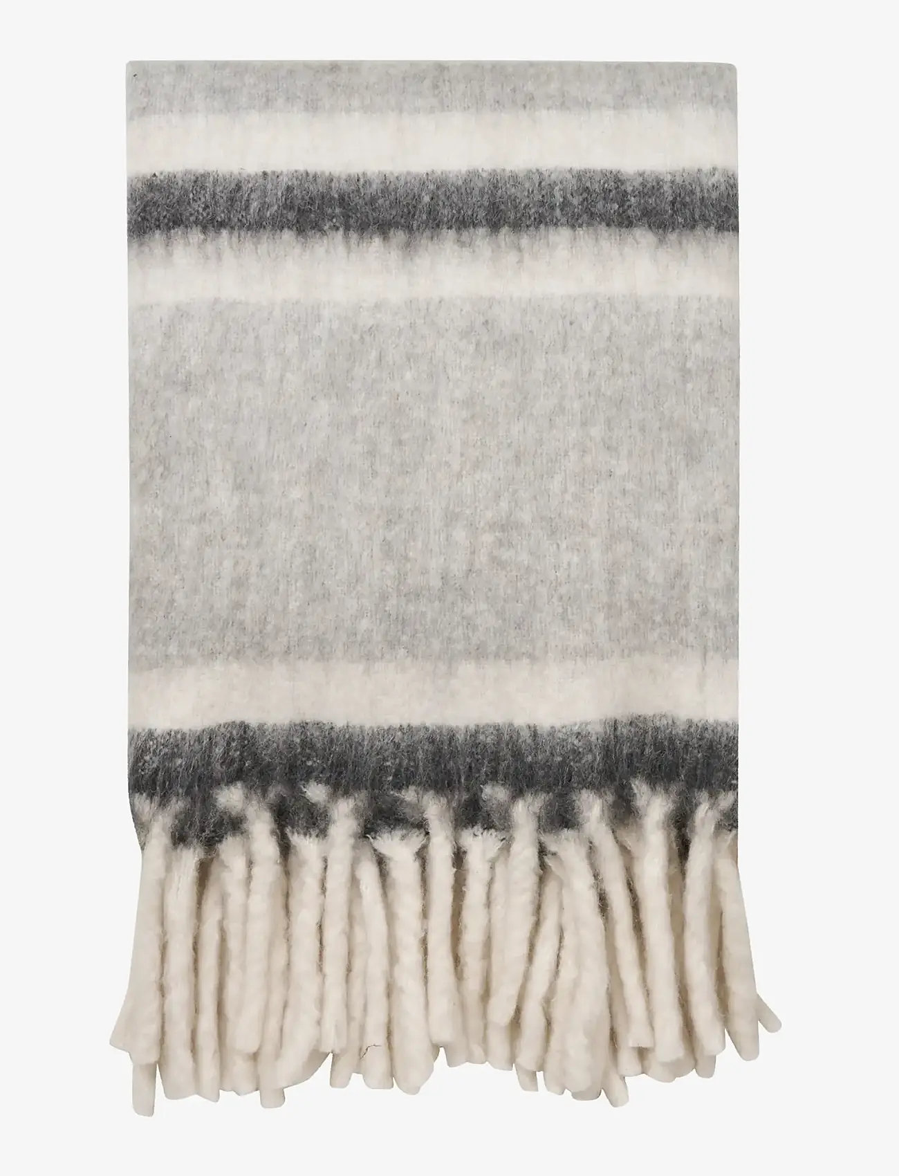 House Nordic - Jorun - Plaid, wool mix, grey/white, 130x170 cm - filtar & plädar - grey / white - 1