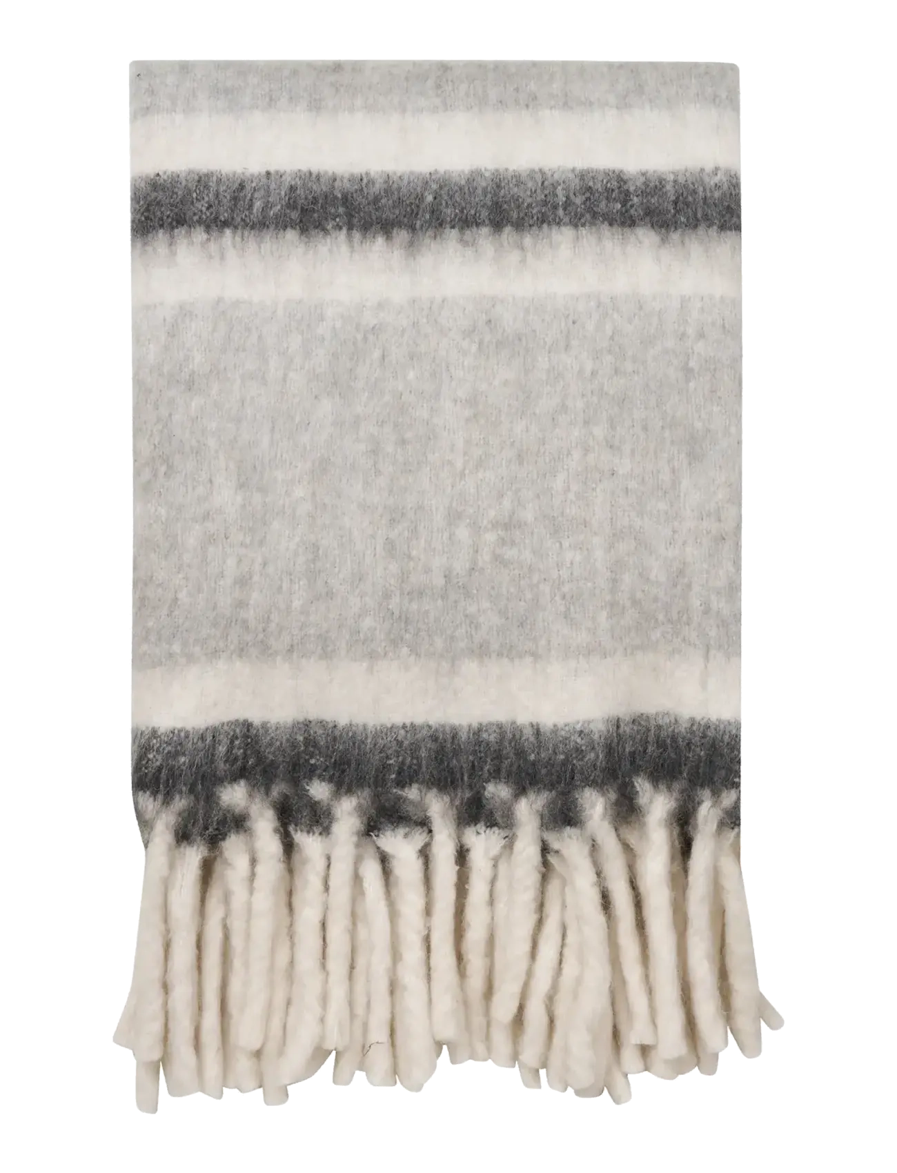 Jorun - Plaid, wool mix, grey/white, 130x170 cm - GREY / WHITE