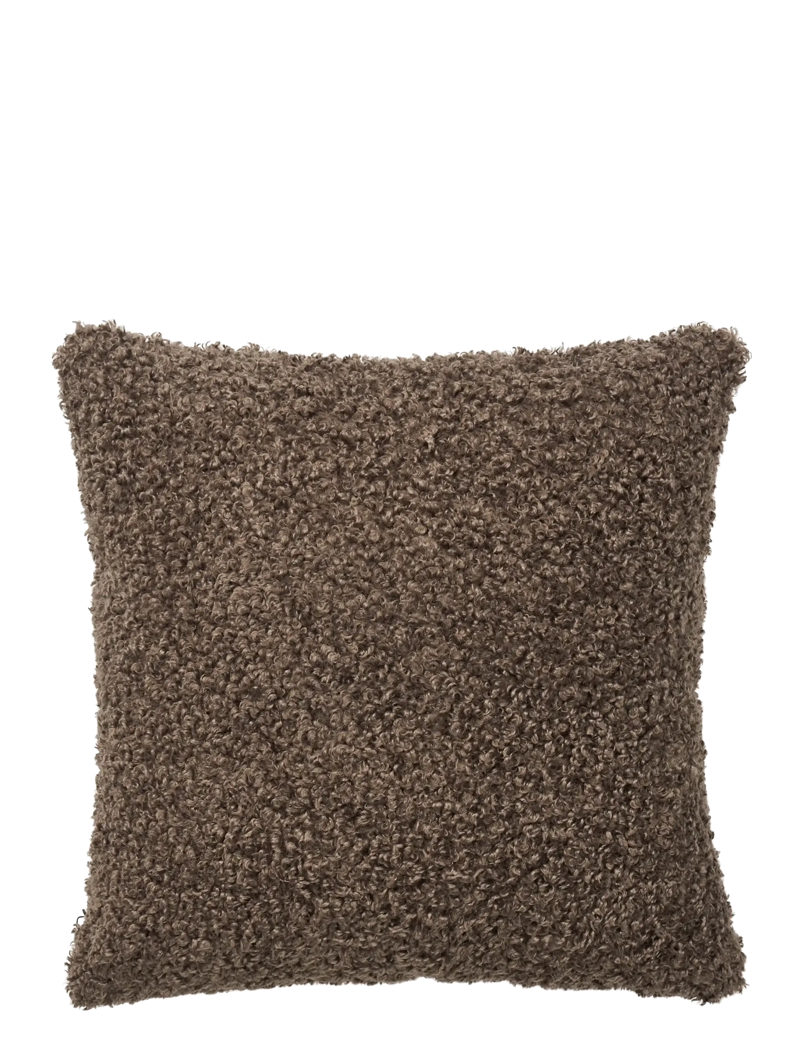 House Nordic Juni - Cushion, bouclé, dark grey, 45x45 cm - Pyntepuder - DARK GREY / brown