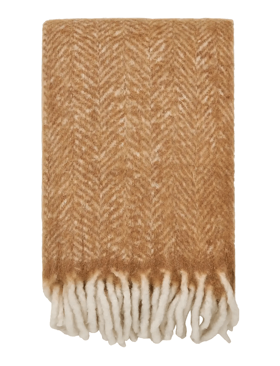 House Nordic - Jorun - Plaid, wool mix, tan, 130x170 cm - decken - tan - 1