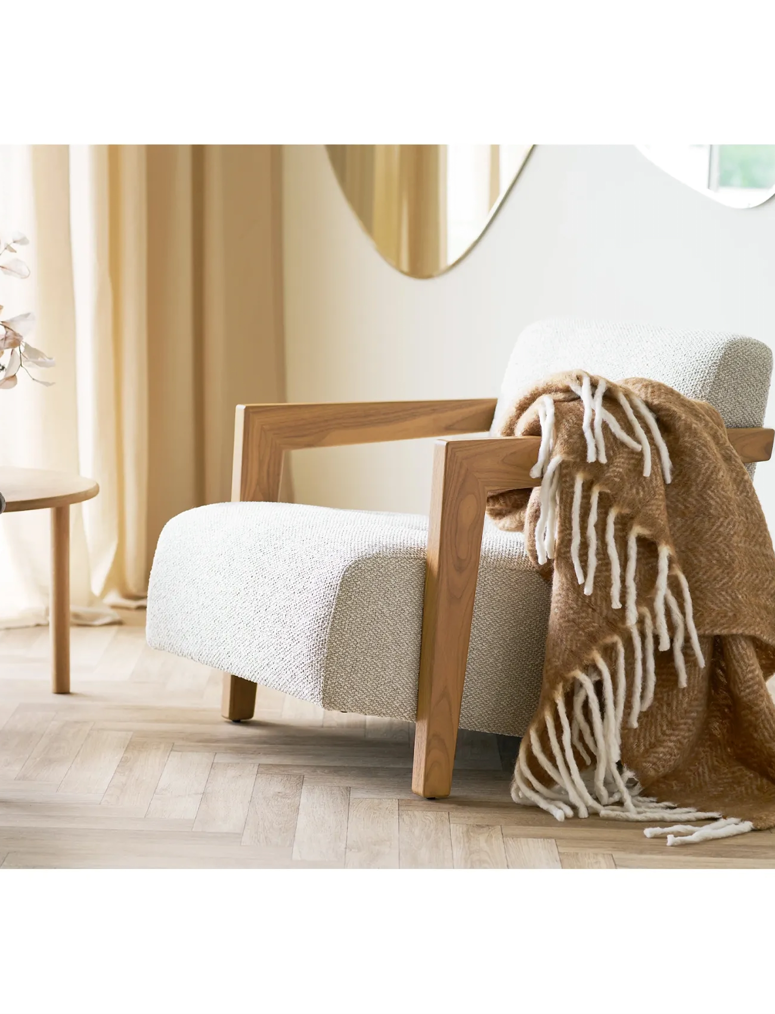 House Nordic Jorun Plaid, Wool Mix, Tan, 130X170 Cm, 170X130 cm, Cushions & Blankets, Beige - Blankets Throws, Homeware