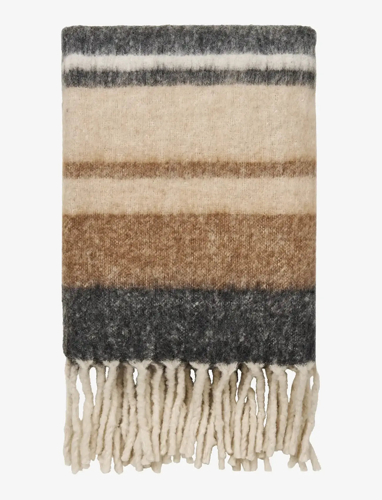 House Nordic - Jorun - Plaid, wool mix, black/brown, 130x170 cm - plaider - multi colored - 1