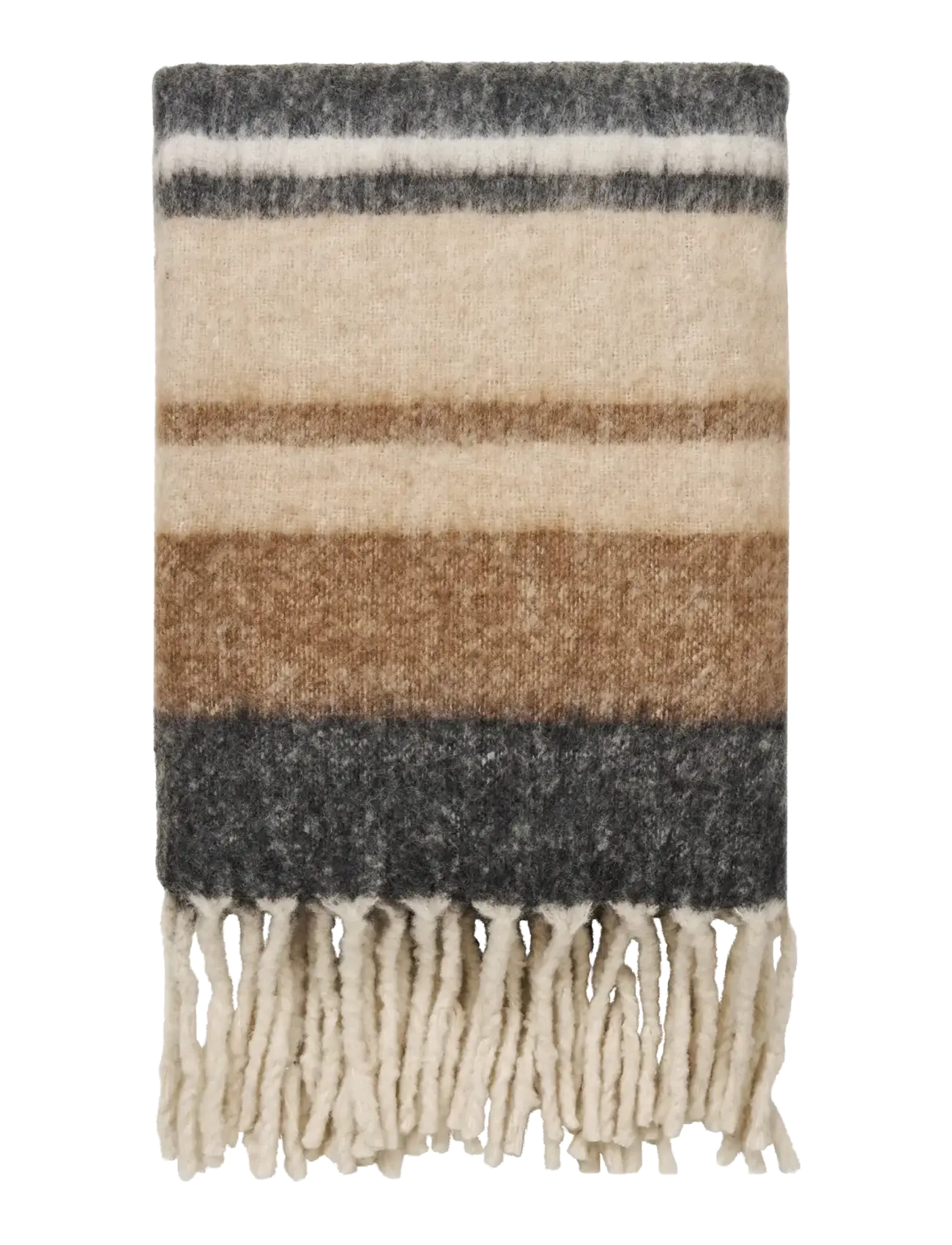 House Nordic Jorun - Plaid, wool mix, black/brown, 130x170 cm - Plaider - MULTI COLORED / multi