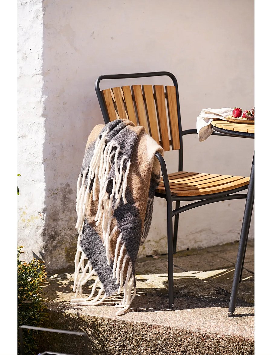 House Nordic - Jorun - Plaid, wool mix, black/brown, 130x170 cm - pleedid - multi colored - 0