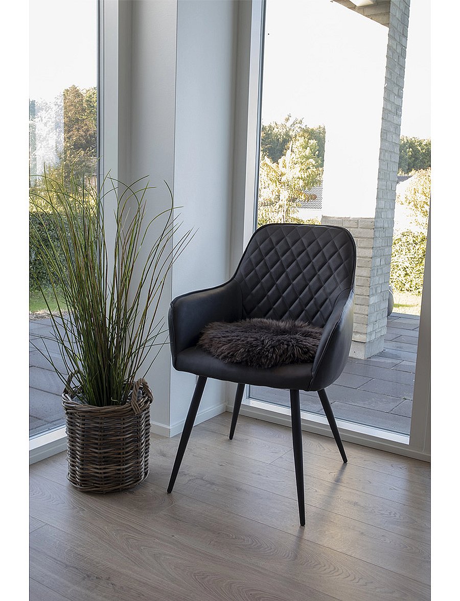 House Nordic - Disa - Lambskin seat, brown, real lambskin, Ø35 cm - tooli padi - brown - 0