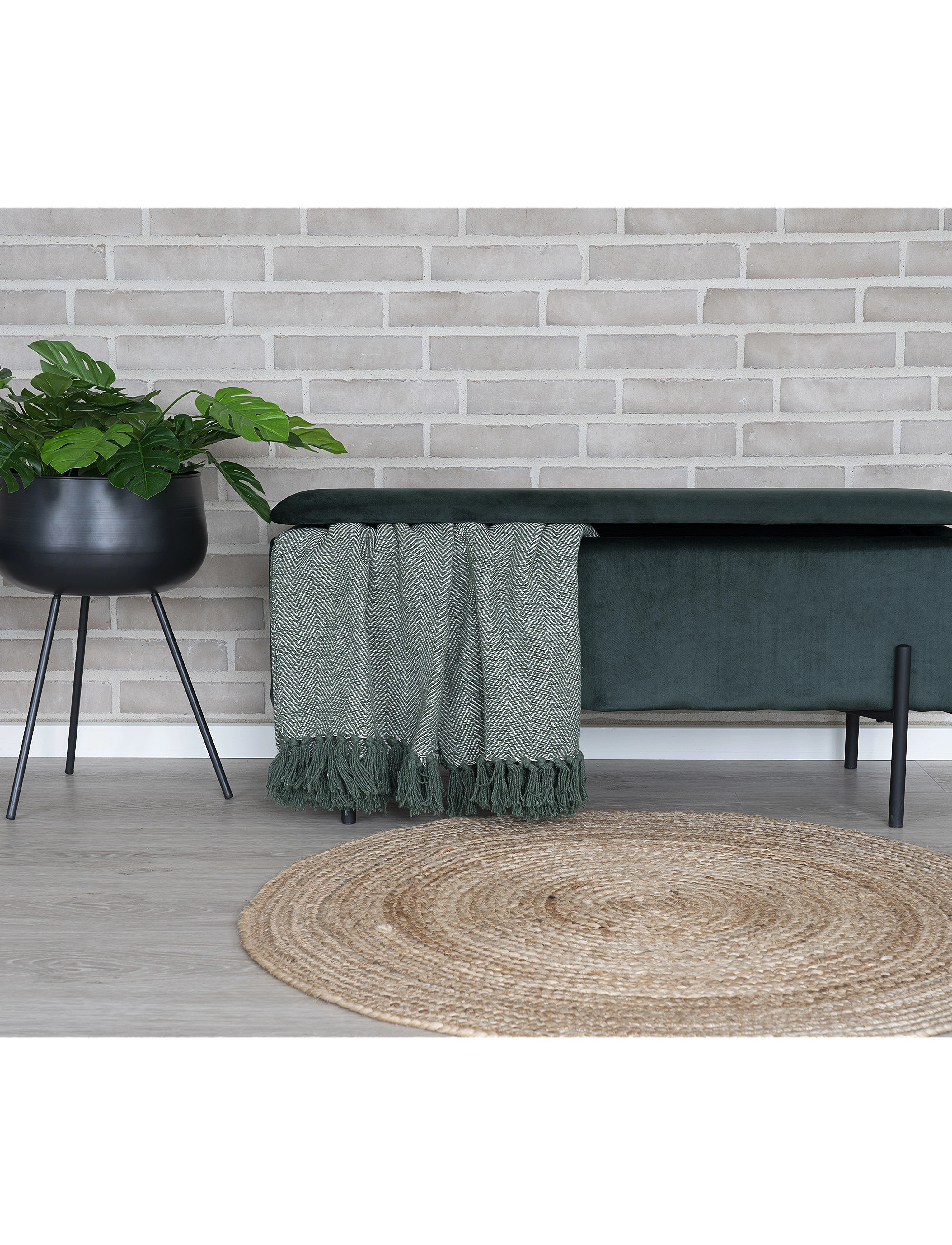 House Nordic Rina - Rug, Braided Jute, Nature Ø90 cm, 1X90X90 cm, Brown, Tæpper Og Tæpper > Andre Tæpper, Unisex