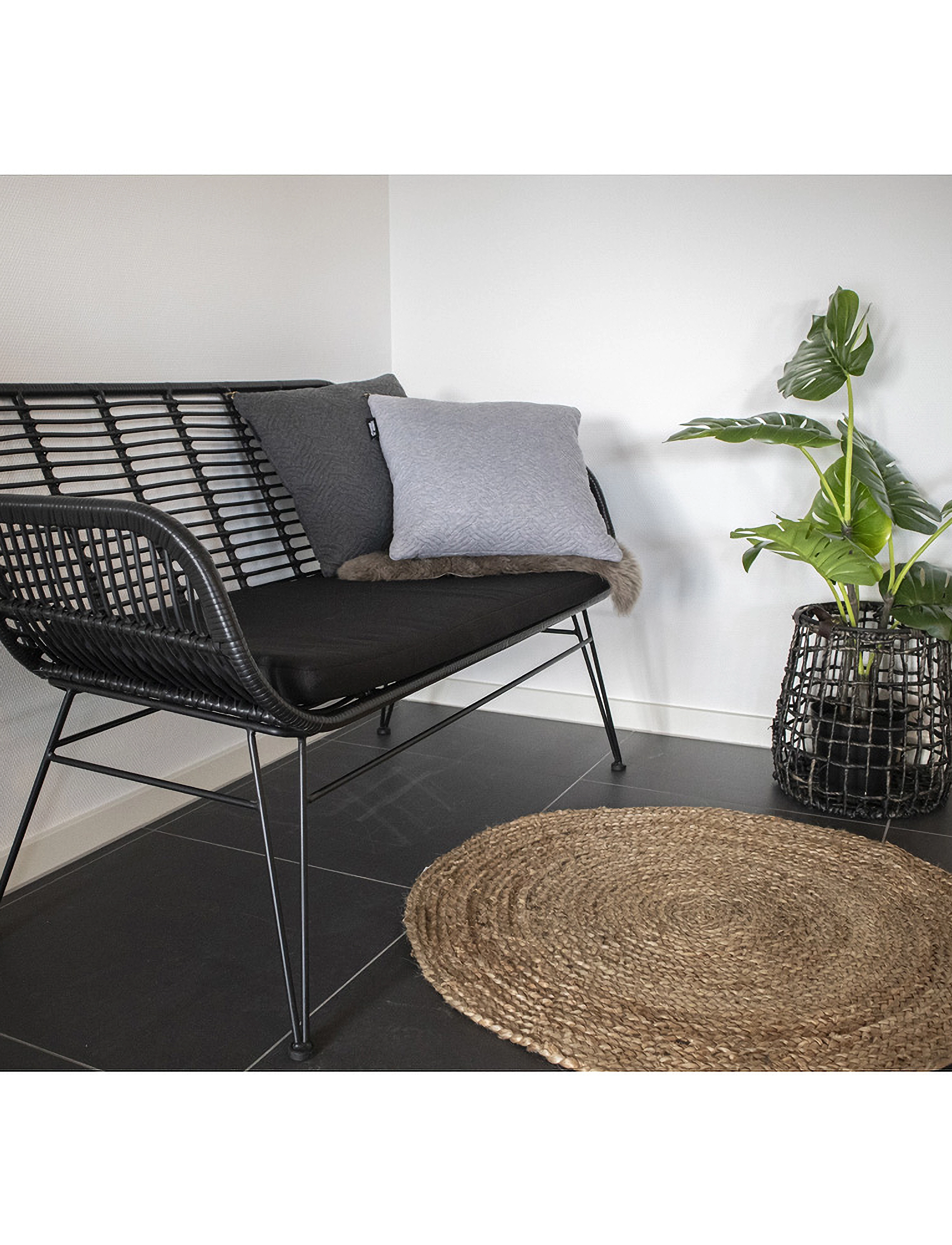 House Nordic - Rina - Rug, braided jute, nature ø90 cm - bomullsmattor & trasmattor - natural - 4