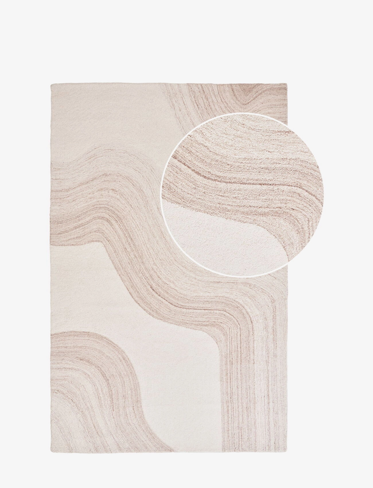 House Nordic Trine - Rug, hand tufted, light brown/ivory 160x230 cm - Wollteppiche - LIGHT BROWN / IVORY / beige