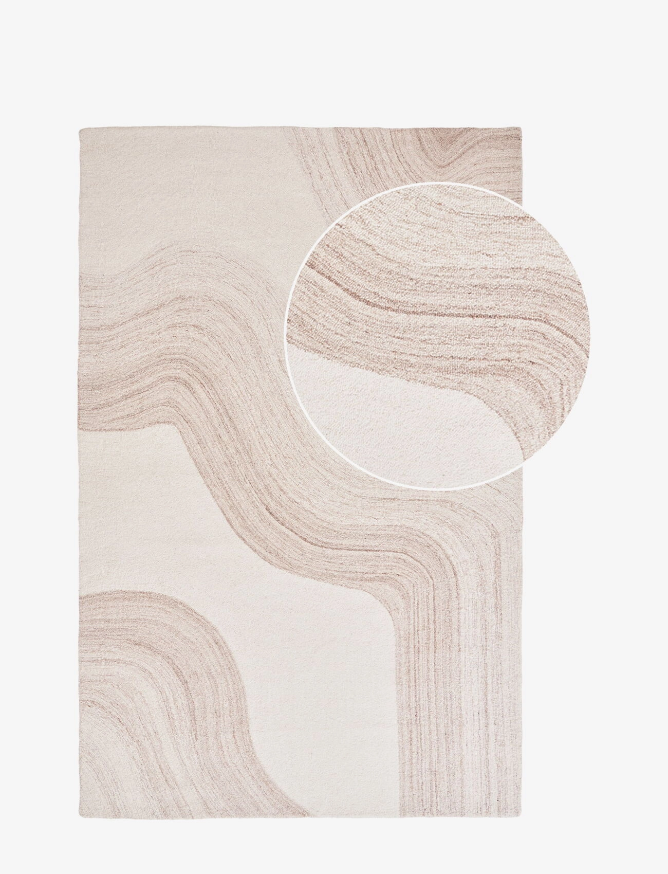 House Nordic Trine - Rug, hand tufted, light brown/ivory 200x300 cm - Uldtæpper - LIGHT BROWN / IVORY / beige