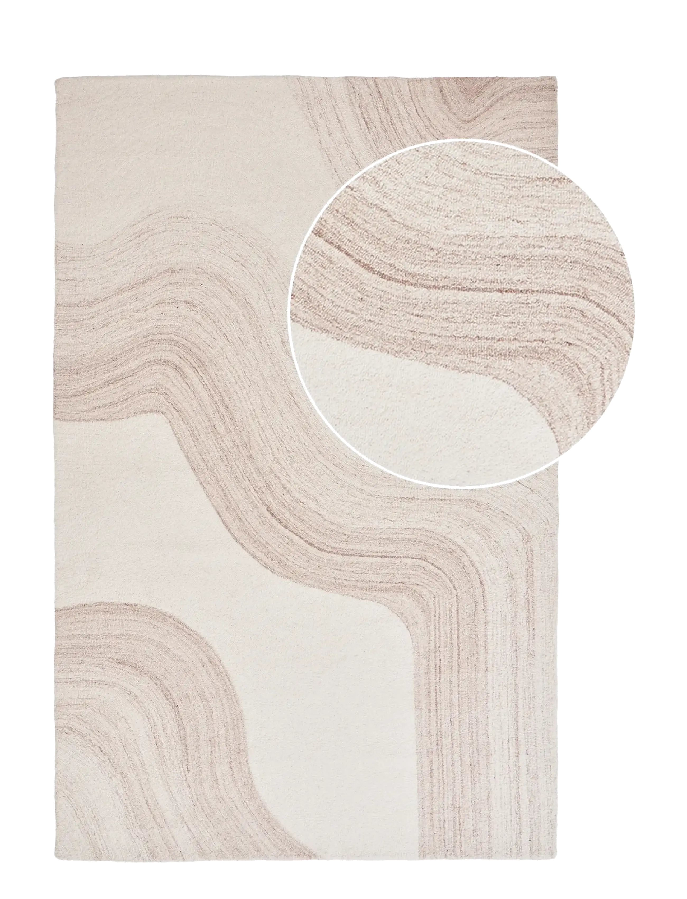 House Nordic - Trine - Rug, hand tufted - uldtæpper - light brown / ivory - 2