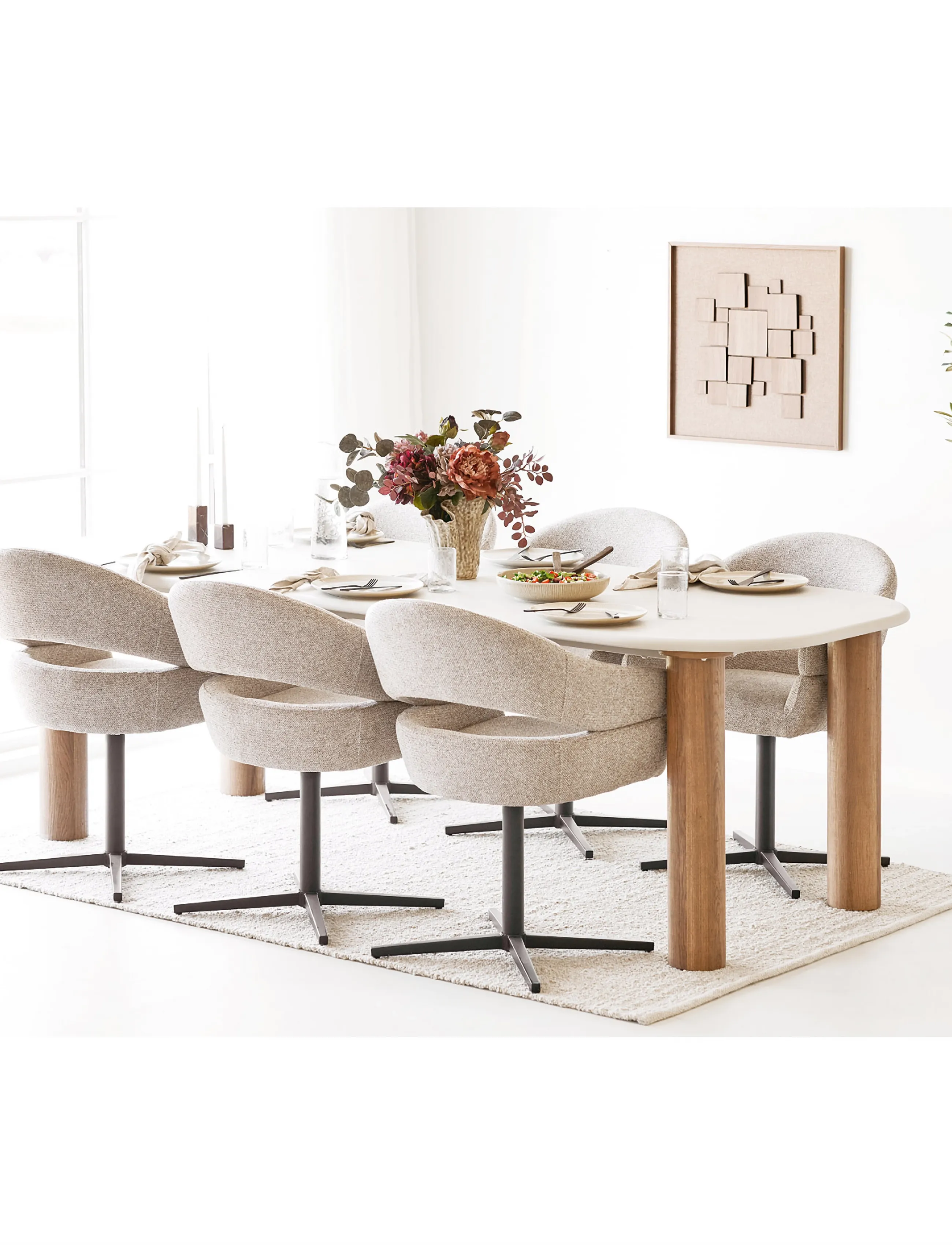 House Nordic - Bente - Rug, handwoven - uldtæpper - beige - 0