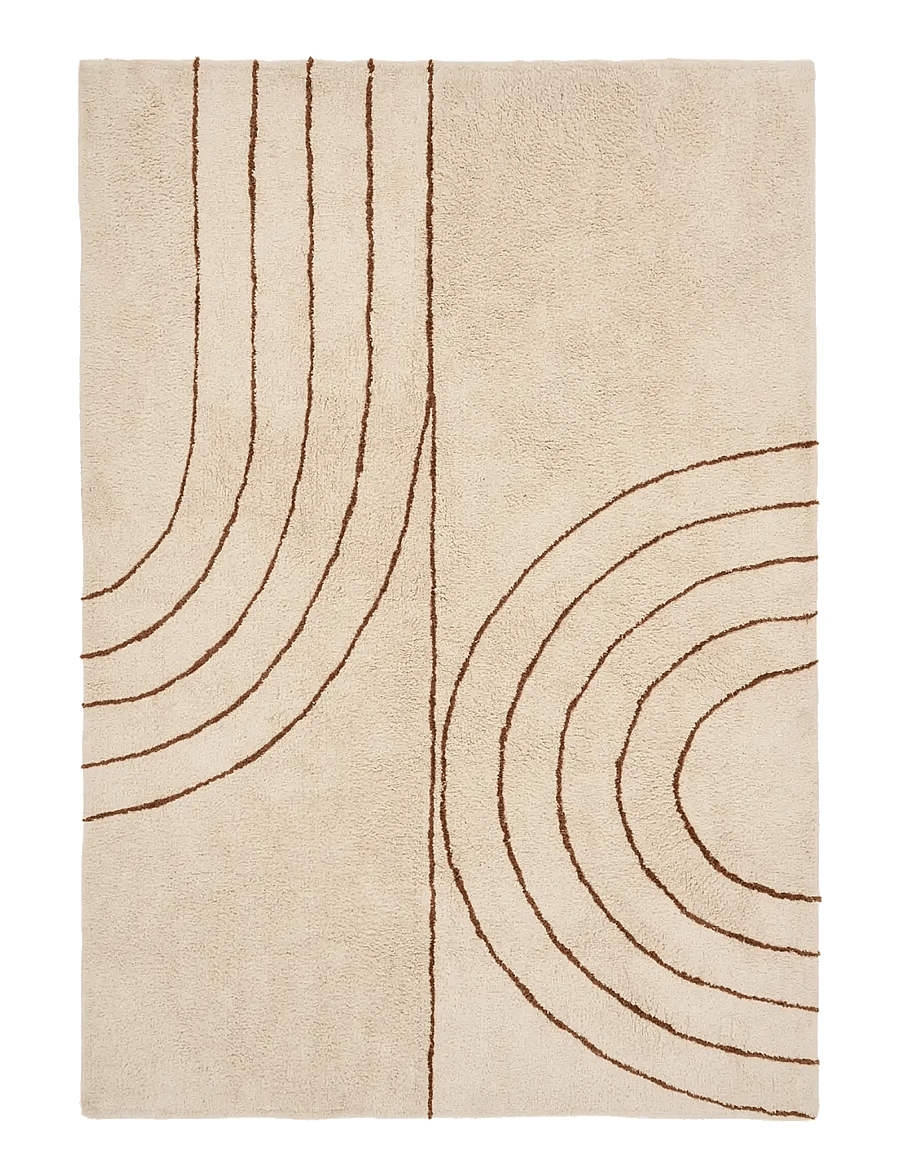 House Nordic - Kaja - Rug, cotton with print - kokvilnas paklāji un lupatu paklāji - beige - 1