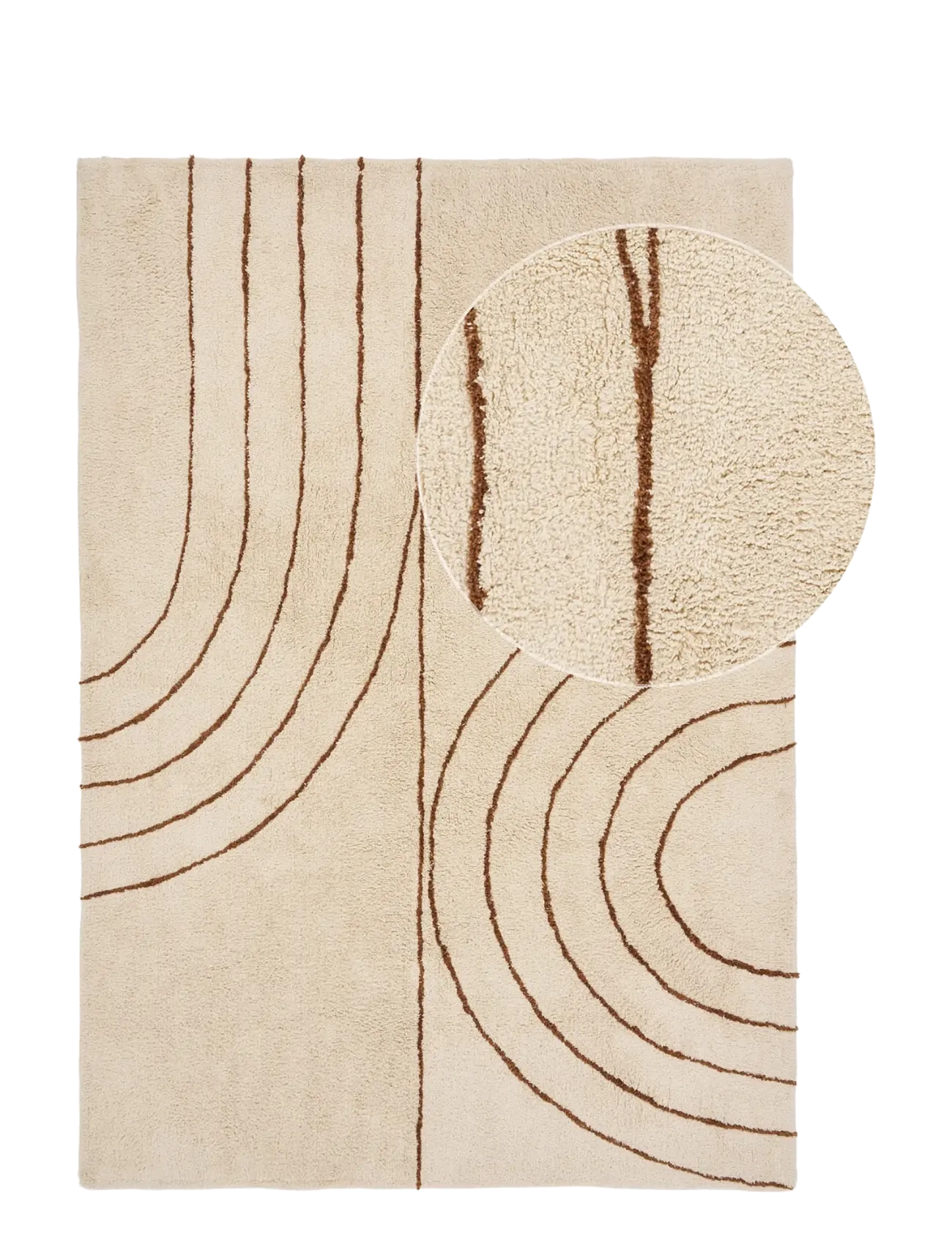 House Nordic - Kaja - Rug, cotton with print - beige - 2