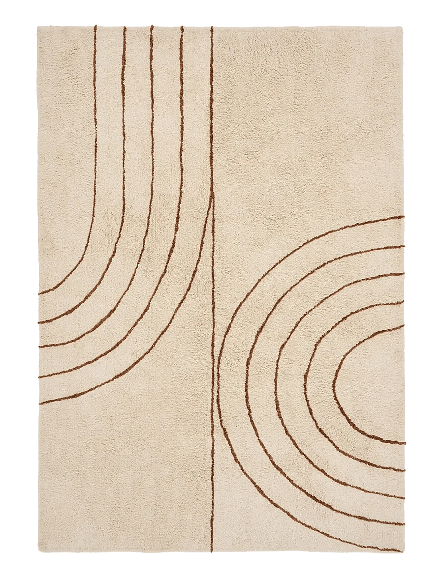 House Nordic - Kaja - Rug, cotton with print, beige - baumwollteppiche & flickenteppich - beige - 1