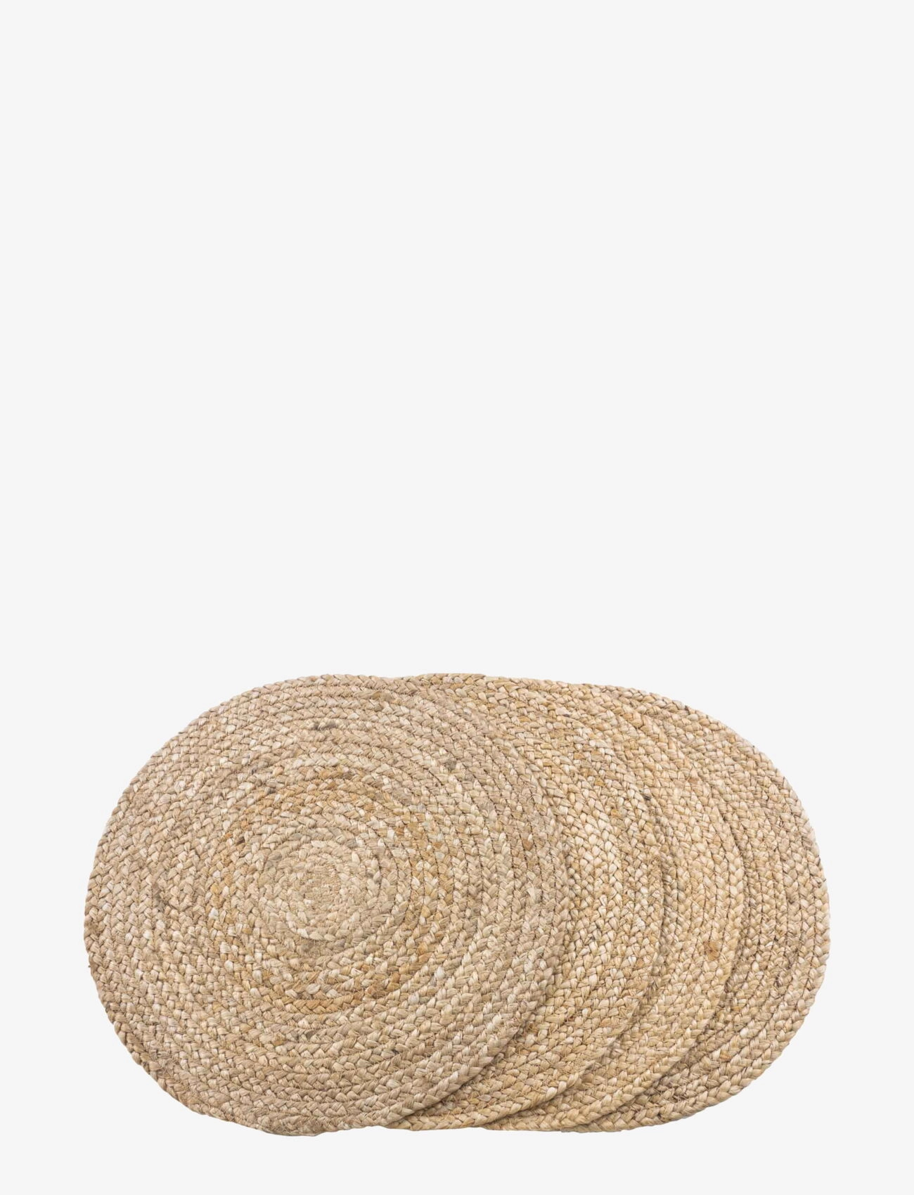 House Nordic Rina - Placemat in braided jute, nature, oval 35x45 cm, set of 4 - Borðbúnaður - NATURAL / beige