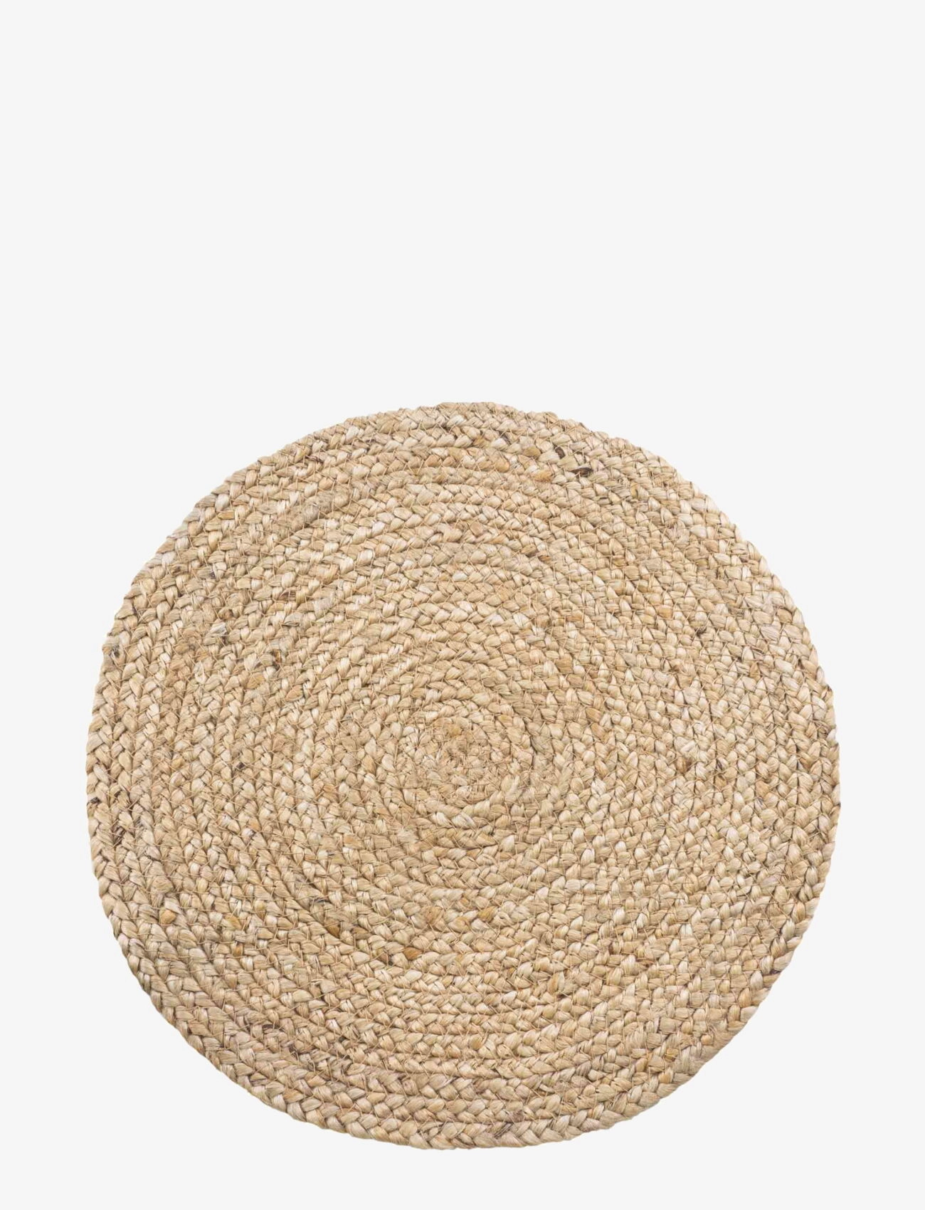 House Nordic - Rina - Placemat in braided jute, nature ø38 cm, set of 4 - dækkeservietter - natural - 2