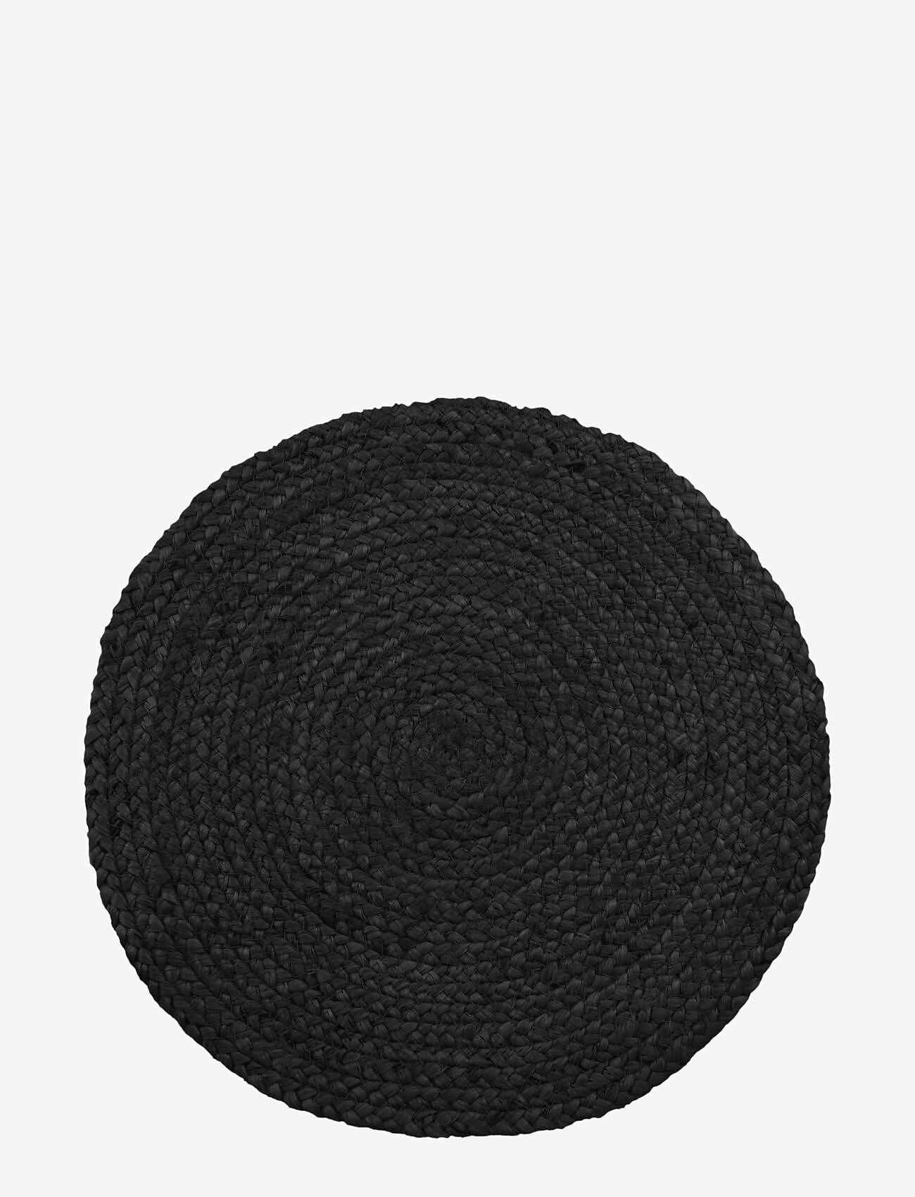 House Nordic - Rina - Placemat in braided jute, dark grey, ø38 cm, set of 4 - taldrikualused - dark grey - 1