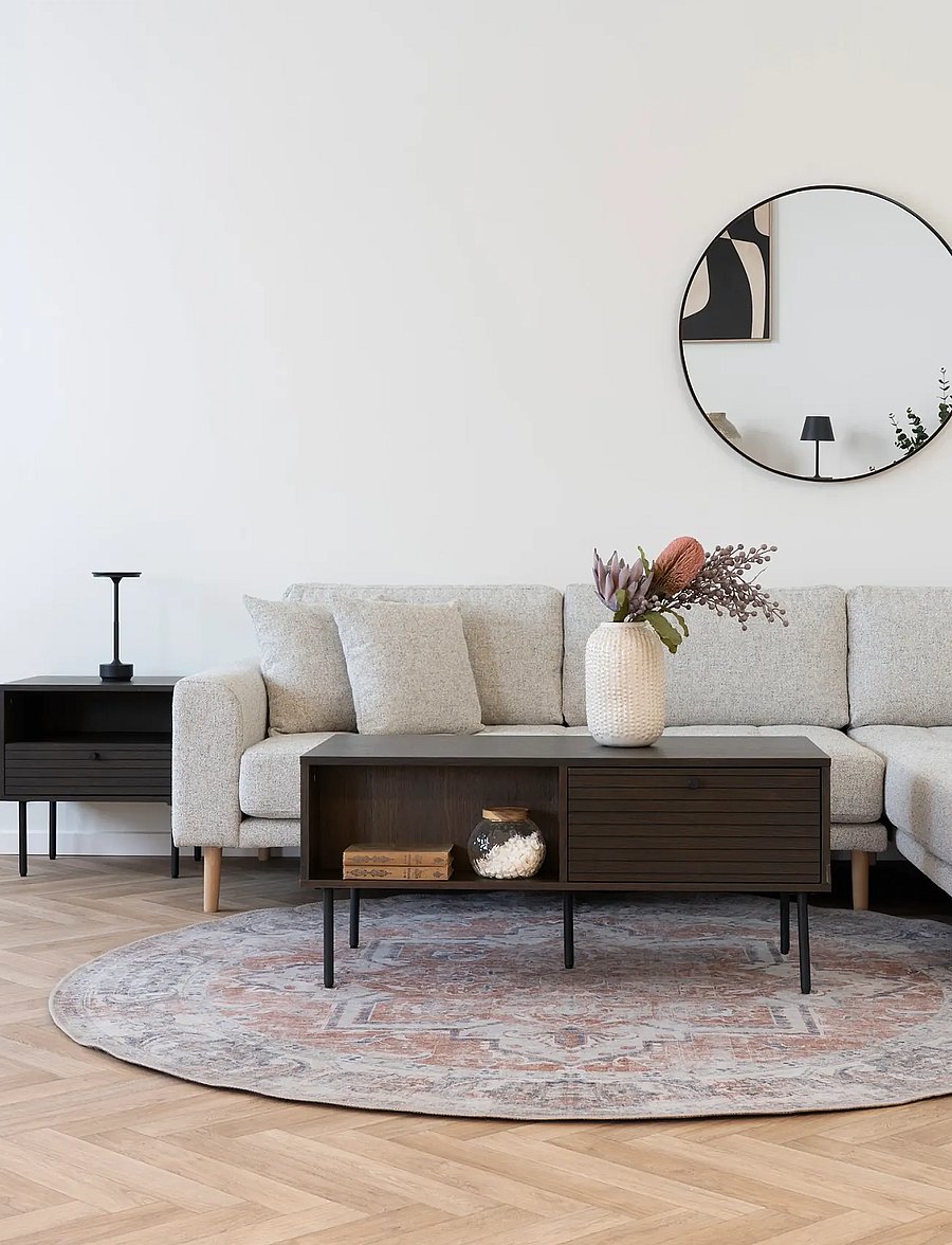 House Nordic - Liva - Mirror, aluminium, black, ø80 cm - wandspiegel - black - 0