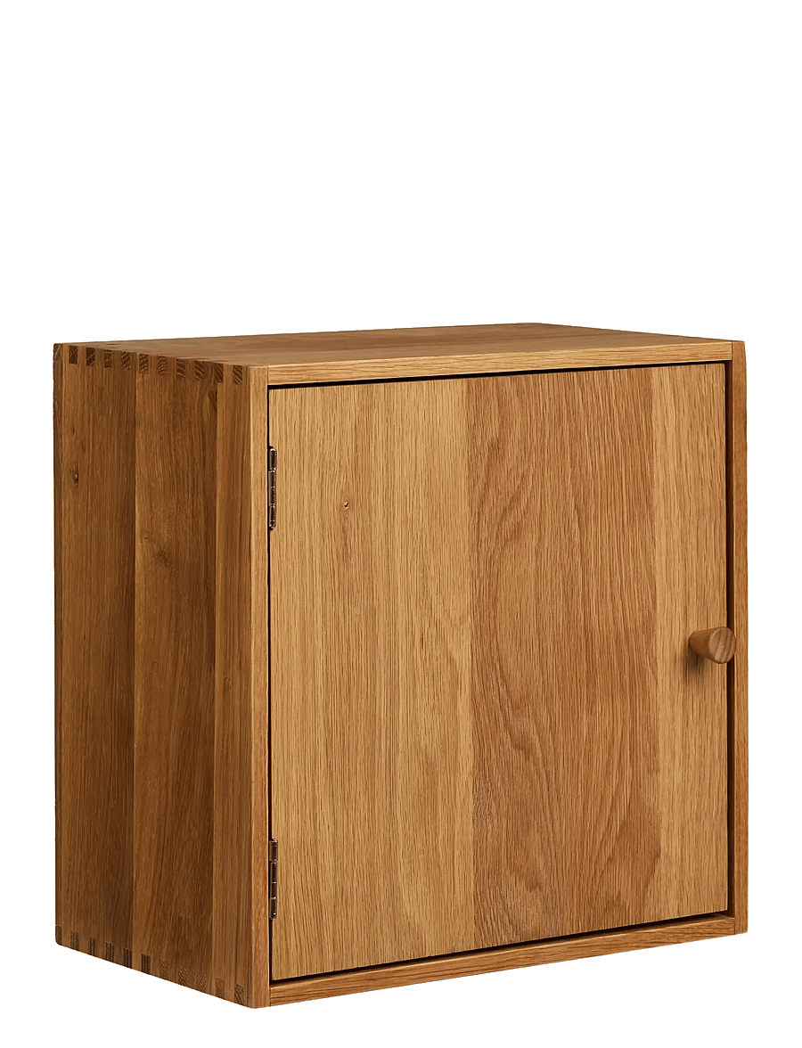 House Nordic - Nanna - Wall shelf with door, oak , 18x30x30 cm - uzglabāšana un plaukti - natural - 1