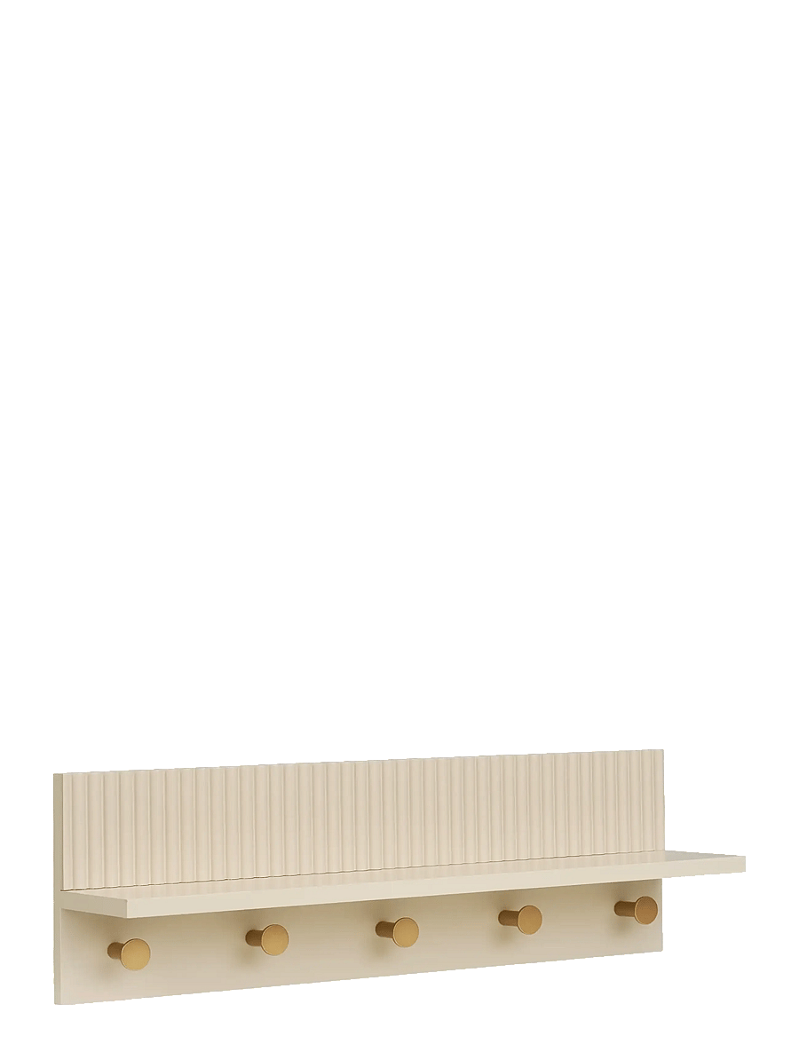 House Nordic - Randi - Wall shelf with hooks - daiktų laikymo lentynos - beige - 1