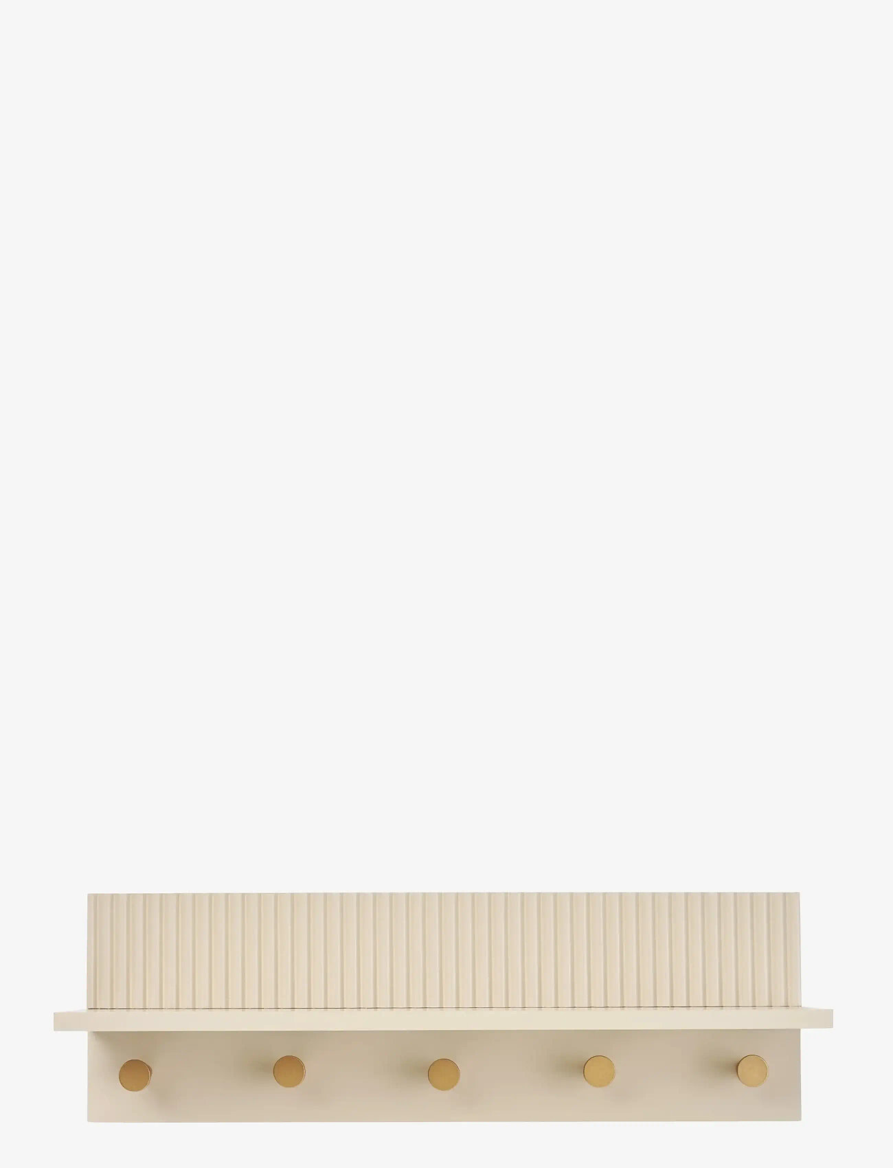 House Nordic - Randi - Wall shelf with hooks, beige, 50x12x16 cm - beige - 1