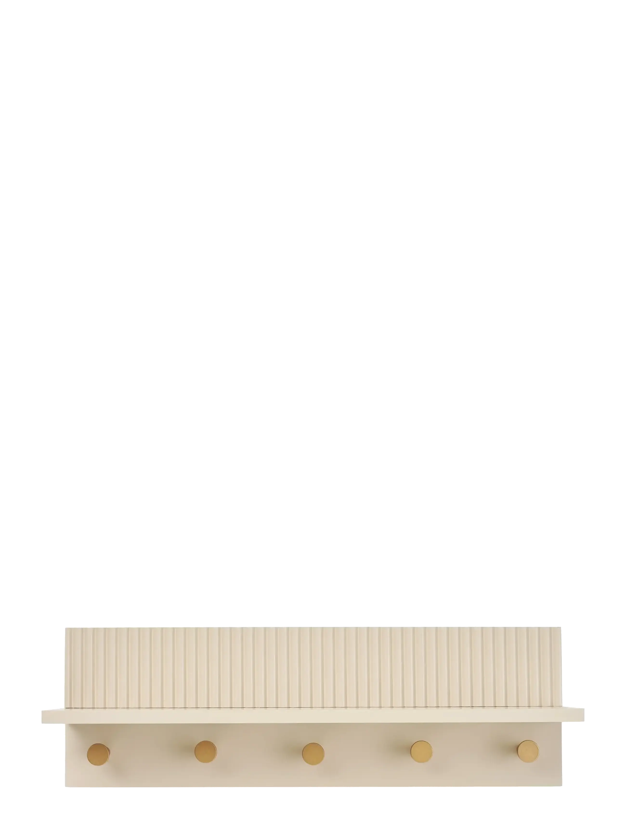 House Nordic - Randi - Wall shelf with hooks, beige, 50x12x16 cm - bøjler - beige - 2