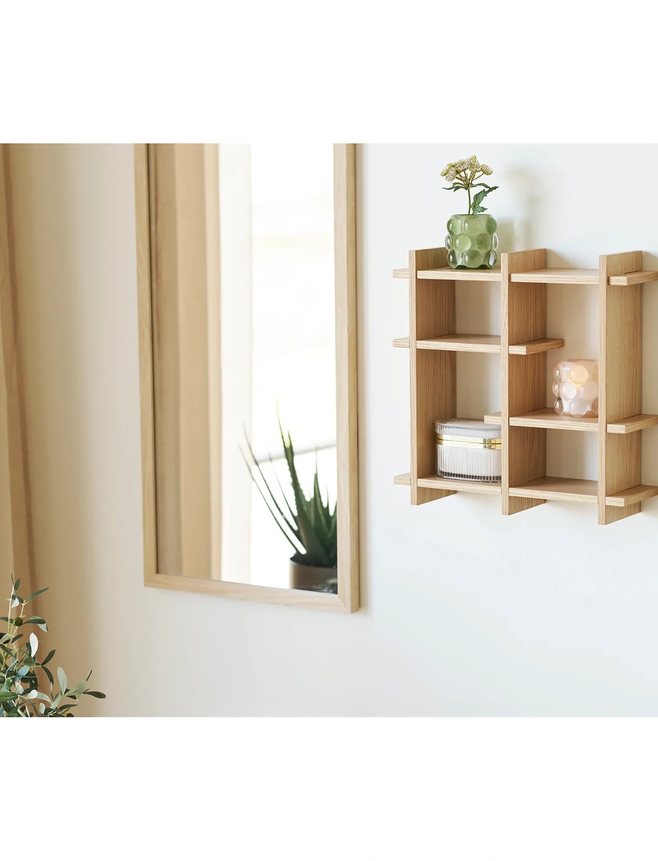 House Nordic Dora Wall Shelf, Oak Veneer, Natural, 40X12X40 Cm, 12X40X40 cm, Furniture - Shelves, Homeware