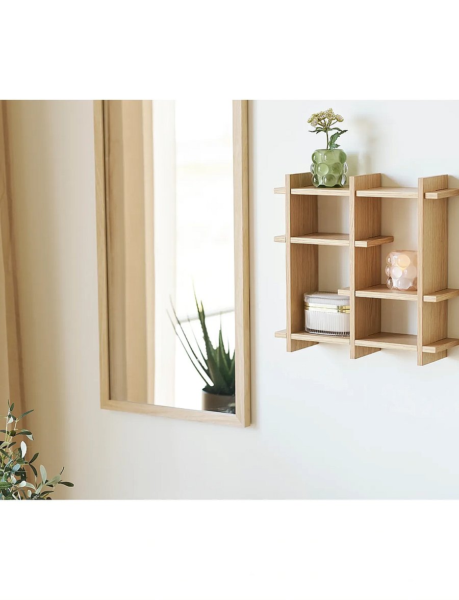 House Nordic - Dora - Wall shelf, oak veneer, natural, 40x12x40 cm - regale und verwahrung - natural - 0
