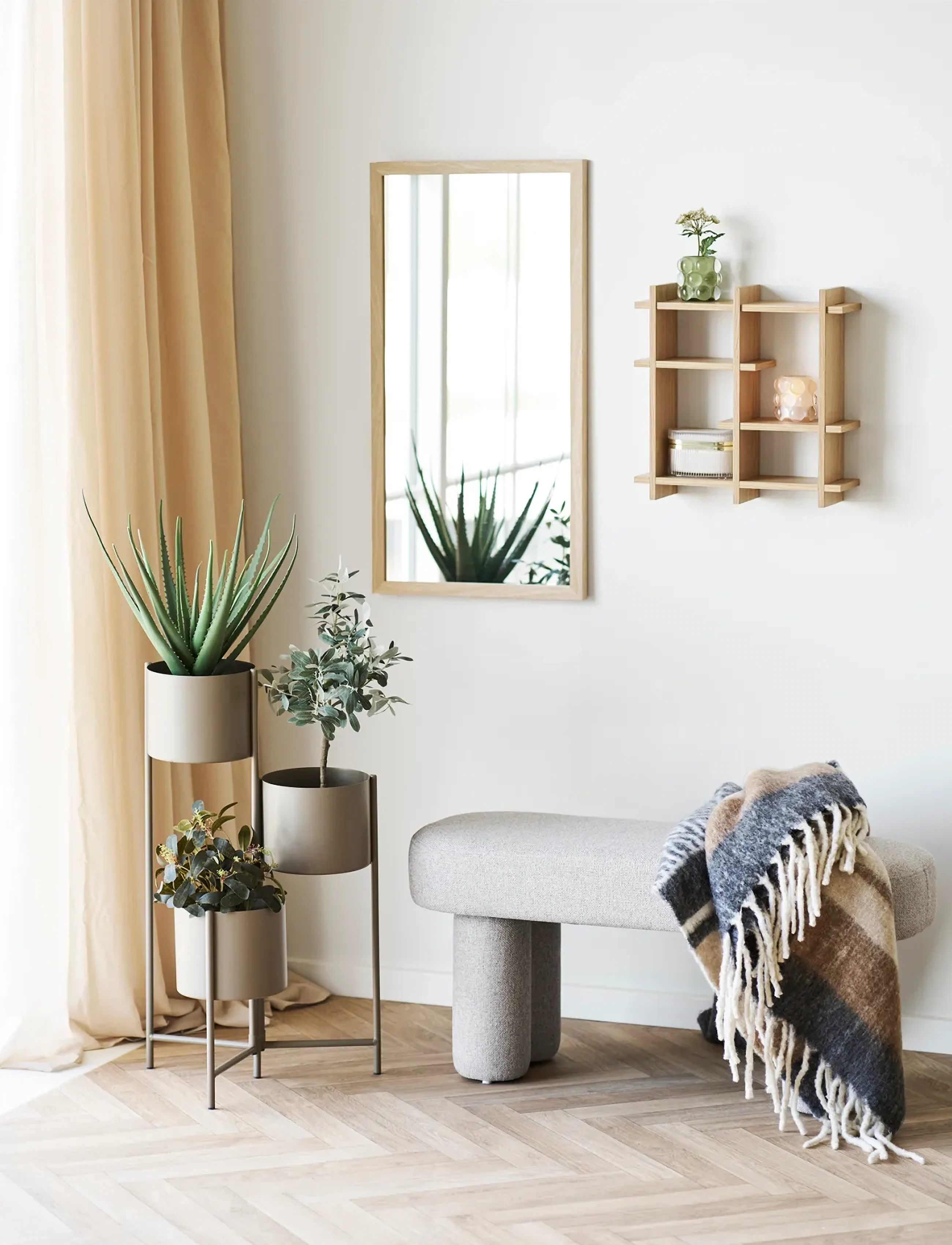 House Nordic - Dora - Wall shelf, oak veneer, natural, 40x12x40 cm - regale und verwahrung - natural - 3