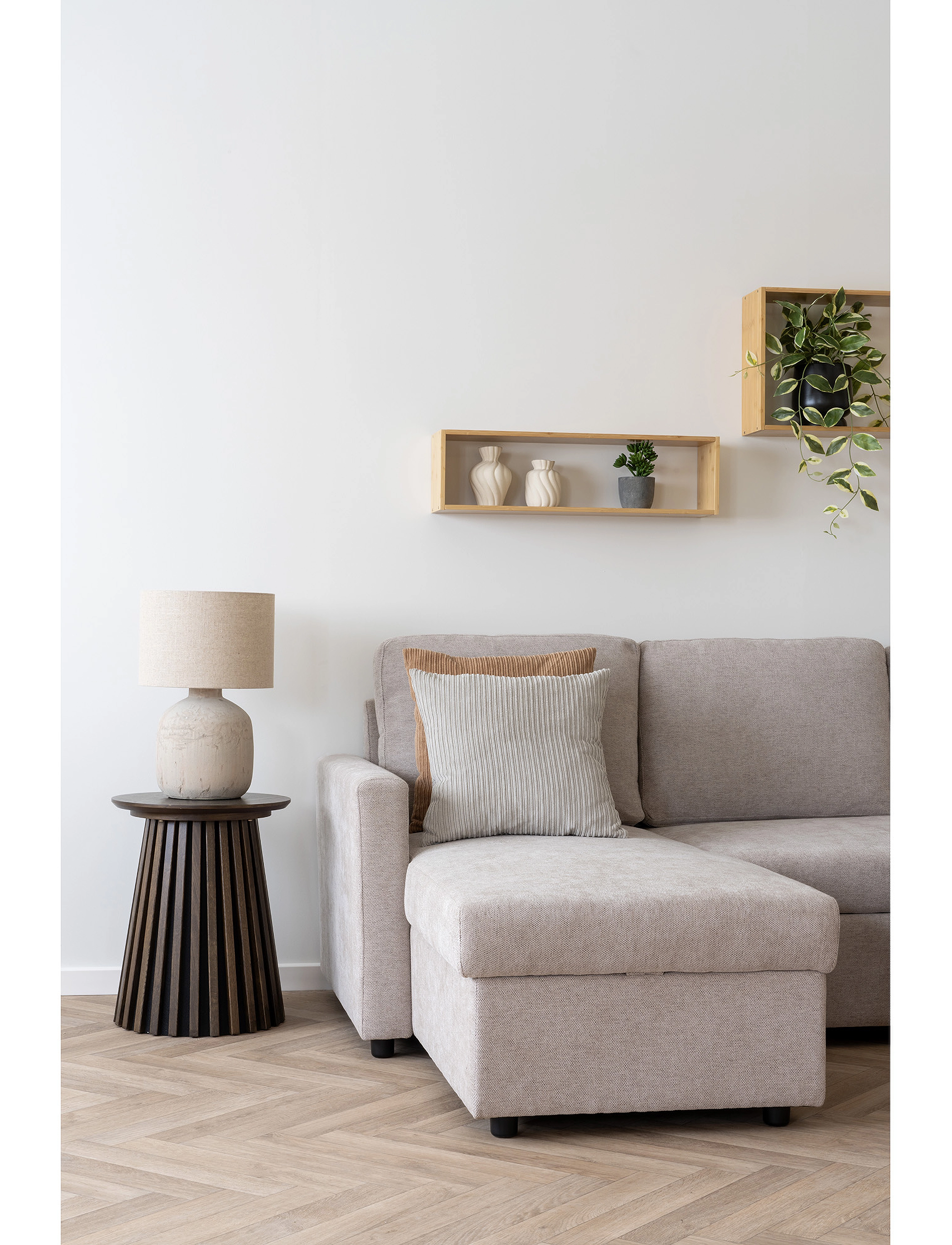 House Nordic Mira Wall Shelf, Bamboo, Natural, H:19.5 cm, Furniture, Beige - Shelves, Homeware